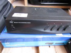 HQ - Manual 4 Port Audio/Video Switch - Untested & Boxed.