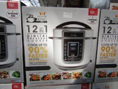 | 1X | PRESSURE KING PRO 12 IN 1 DIGITAL PRESSURE AND MULTI COOKER SILVER | REFURBISHED AND