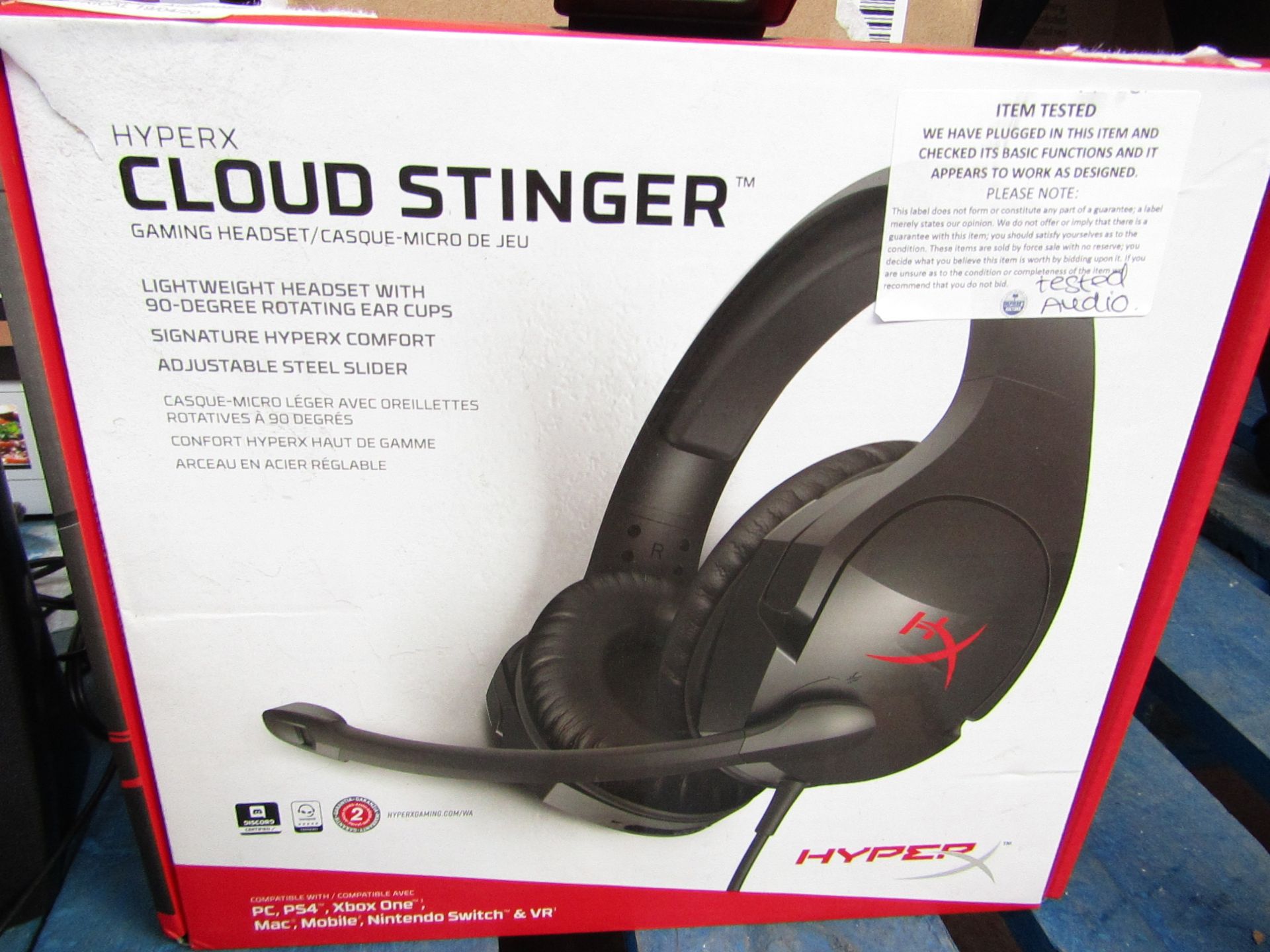 HyperX - Cloud Stinger Headset/Mic - Tested Audio Only & Boxed.