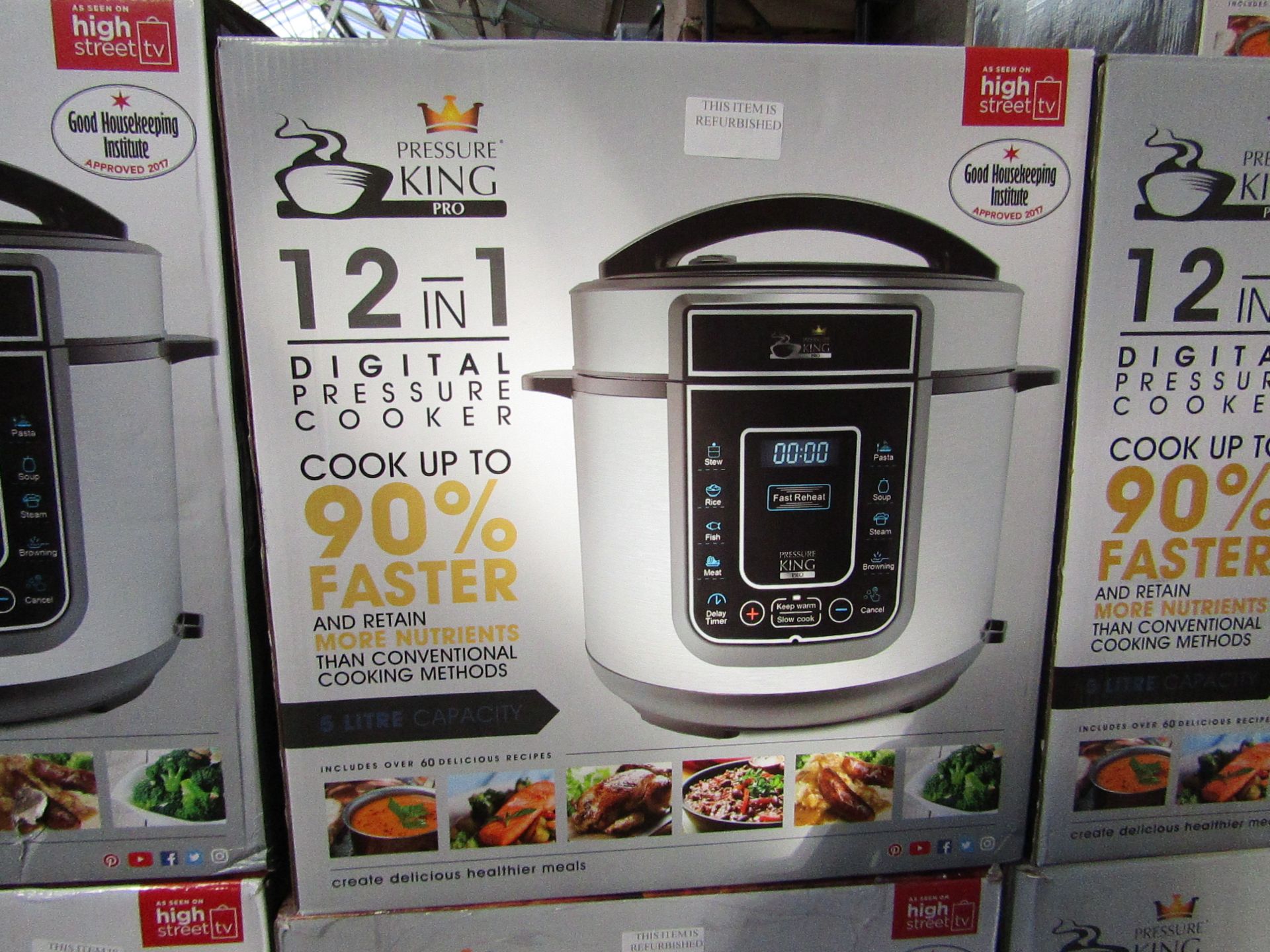 | 1X | PRESSURE KING PRO 12 IN 1 DIGITAL PRESSURE AND MULTI COOKER SILVER | REFURBISHED AND