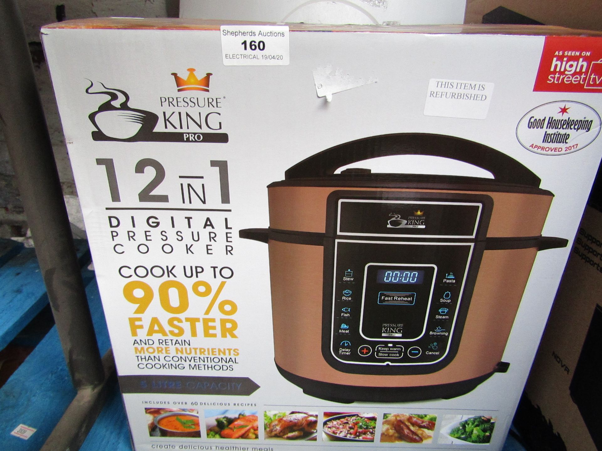 | 1X | PRESSURE KING PRO 12 IN 1 DIGITAL PRESSURE AND MULTI COOKER ROSE GOLD | REFURBISHED AND BOXED