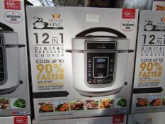 | 1X | PRESSURE KING PRO 12 IN 1 DIGITAL PRESSURE AND MULTI COOKER SILVER | REFURBISHED AND