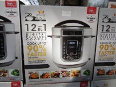 | 1X | PRESSURE KING PRO 12 IN 1 DIGITAL PRESSURE AND MULTI COOKER SILVER | REFURBISHED AND