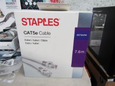 2x Staples - CAT5e Cable (7.6m) - Boxed.