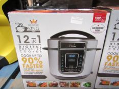 | 1X | PRESSURE KING PRO 12 IN 1 DIGITAL PRESSURE AND MULTI COOKER SILVER | REFURBISHED AND