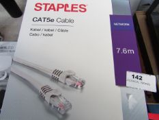 2x Staples - CAT5e Cable (7.6m) - Boxed.