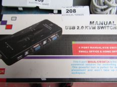 4 Port Manual KVM Switch - Untested & Boxed.