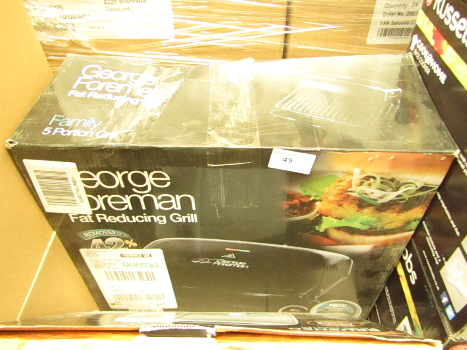 George Foreman fat reducing grill, unchecked and boxed.