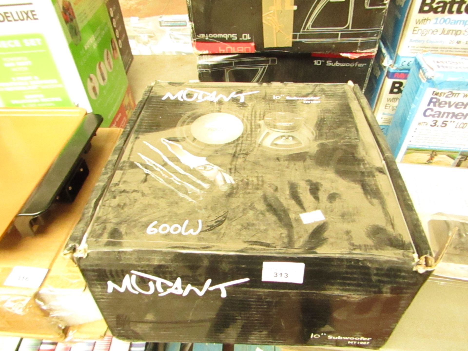Mutant 600w 10" subwoofer, untested and boxed.
