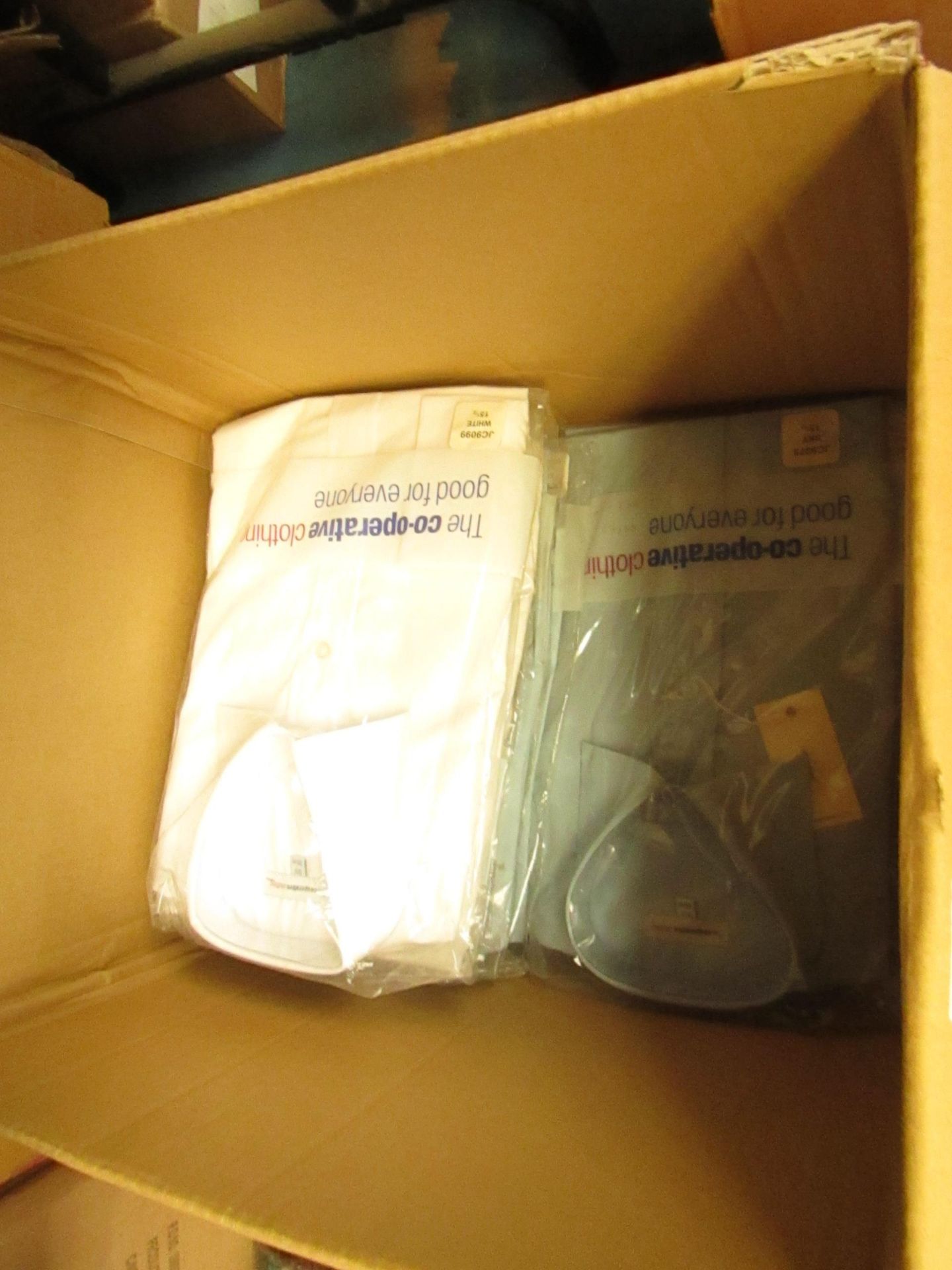 4x The Co-Op Clothing - White & Blue Shirt's - Size 39CM - Packaged.