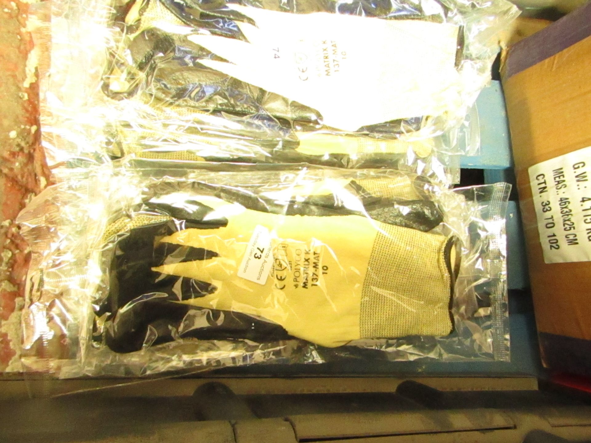 6x Pairs Of PolyCo Work Gloves - Size 10 - All Packaged.