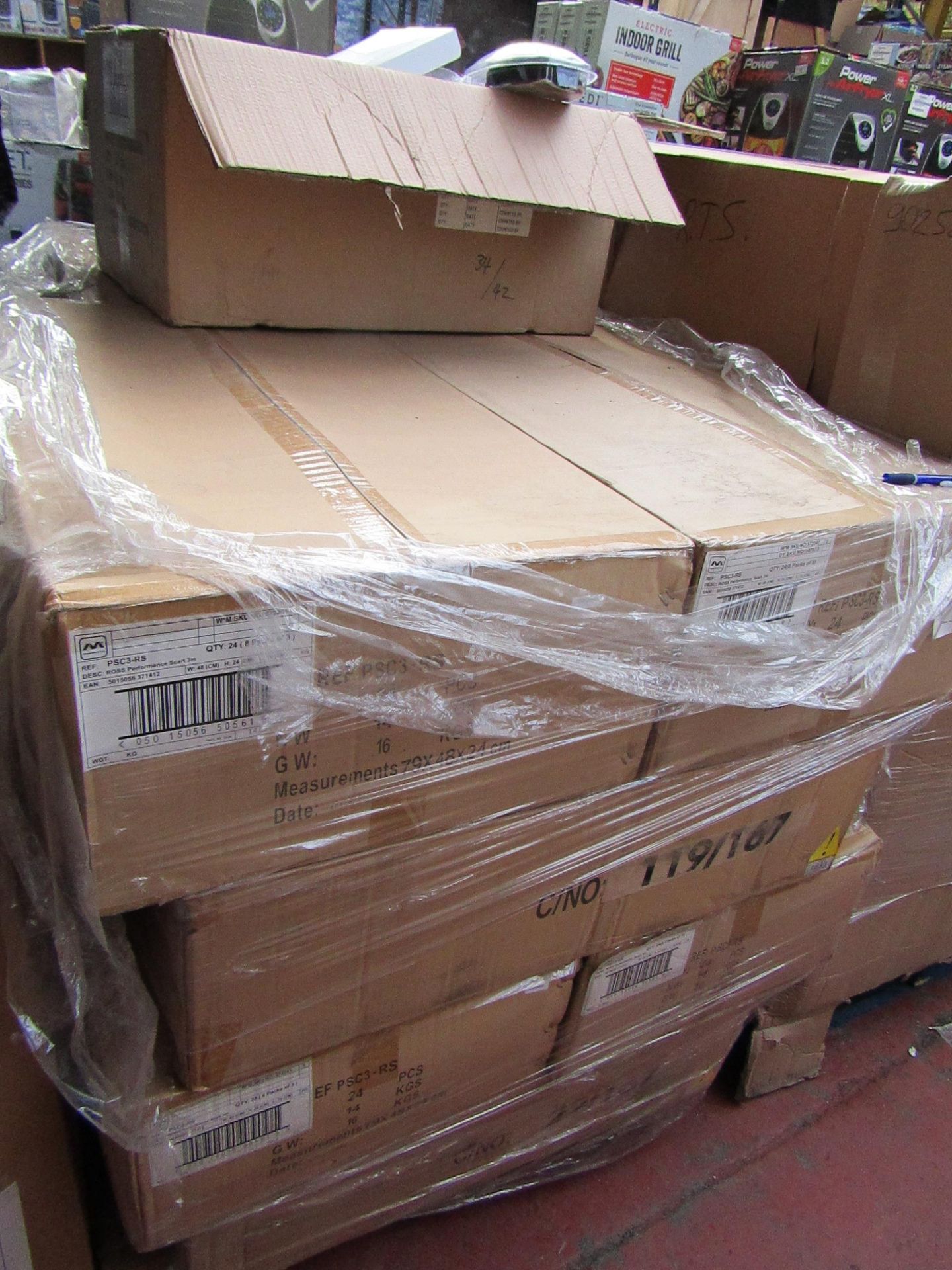 Pallet of 288x Ross Performance 3mtr Scart Cables, new in packaging