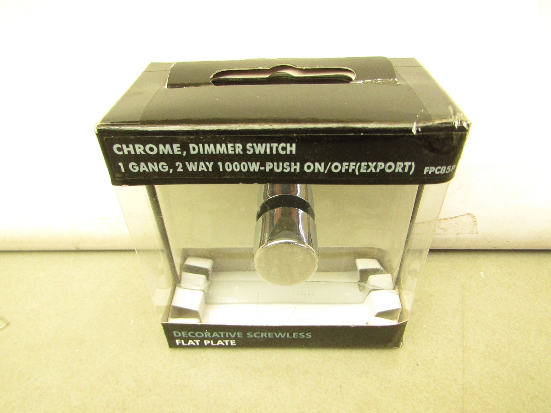 10x Chrome 1 gang dimmer switches, new and packaged.