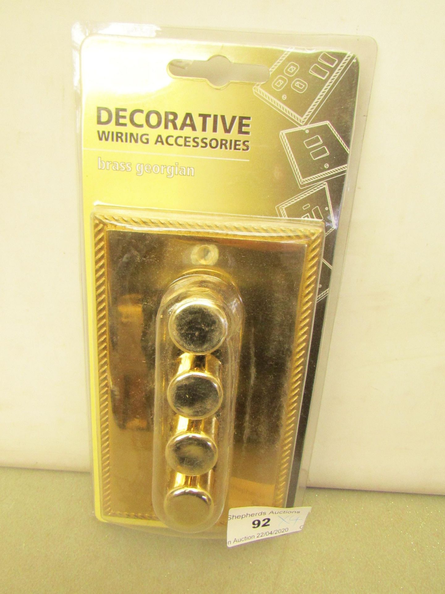 4x Brass 4 gang dimmer switches, new and packaged.