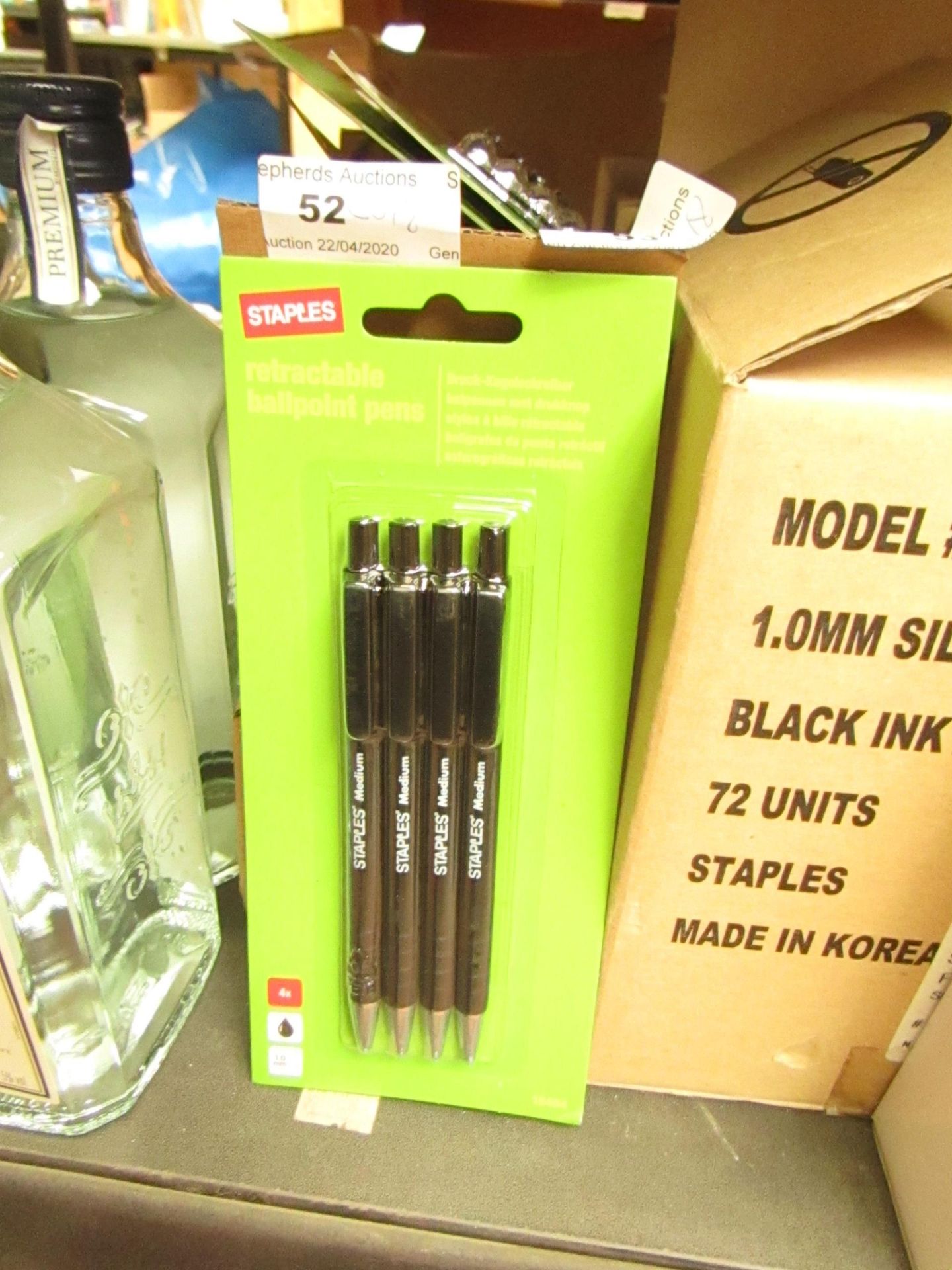 6x Packs of 4 retractable ballpoint pens, new and packaged.