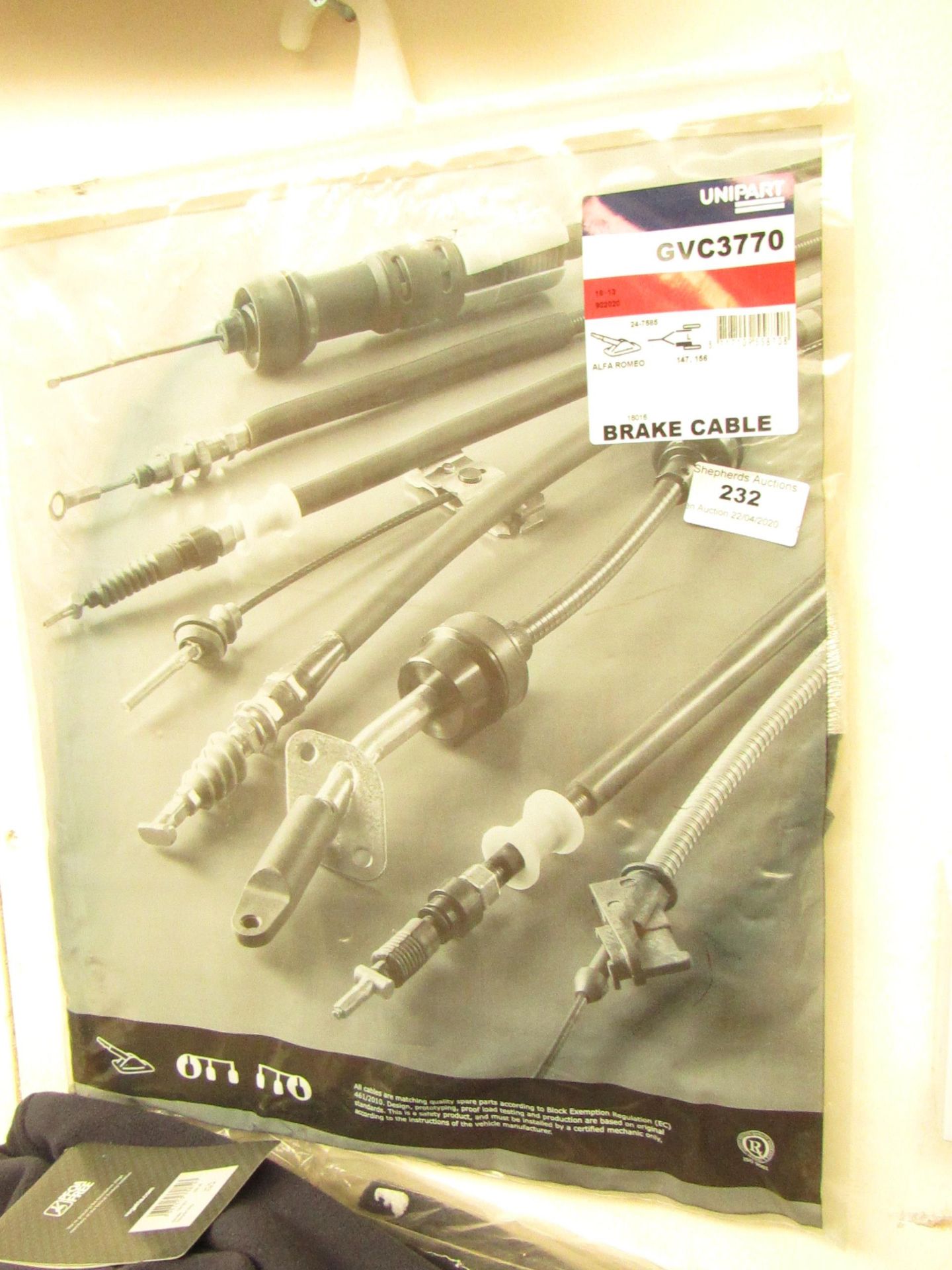 Unipart brake cable, new and packaged.