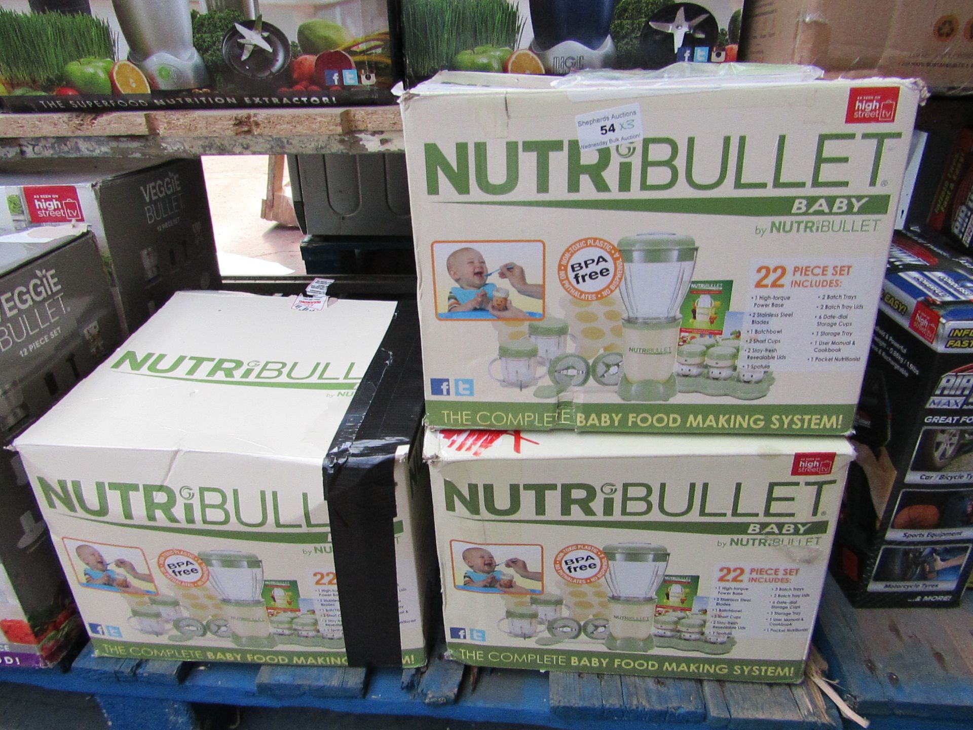 | 3x | NUTRI BULLET BABY | UNCHECKED AND BOXED | NO ONLINE RE-SALE | SKU - | RRP £69.99 | TOTAL