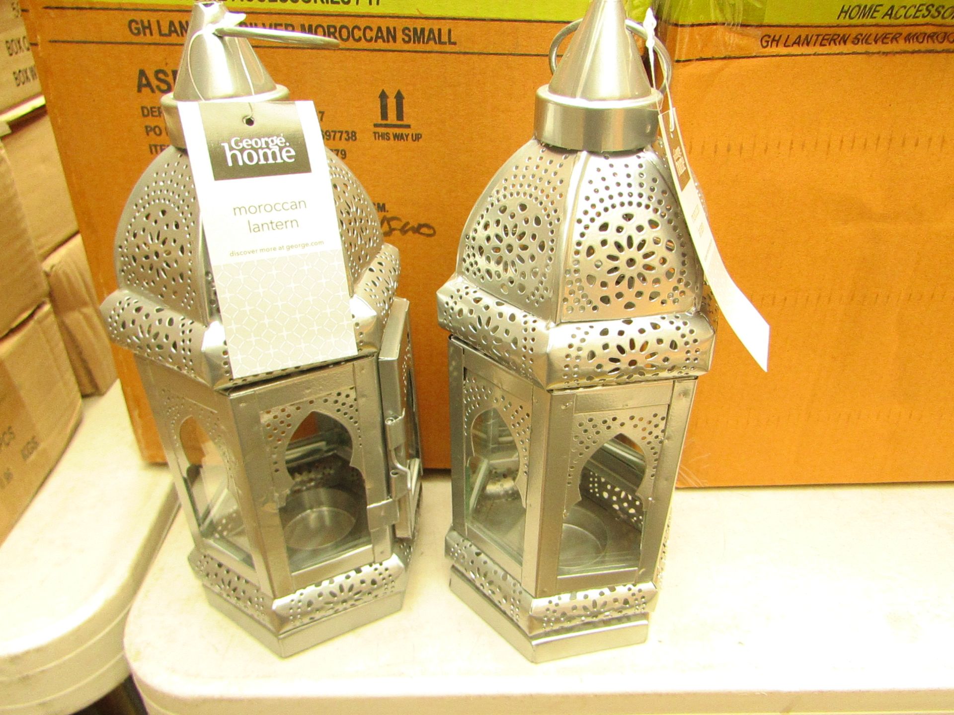 2x Boxes of 4x George Home cosmic cactus tealight holder, new and boxed.