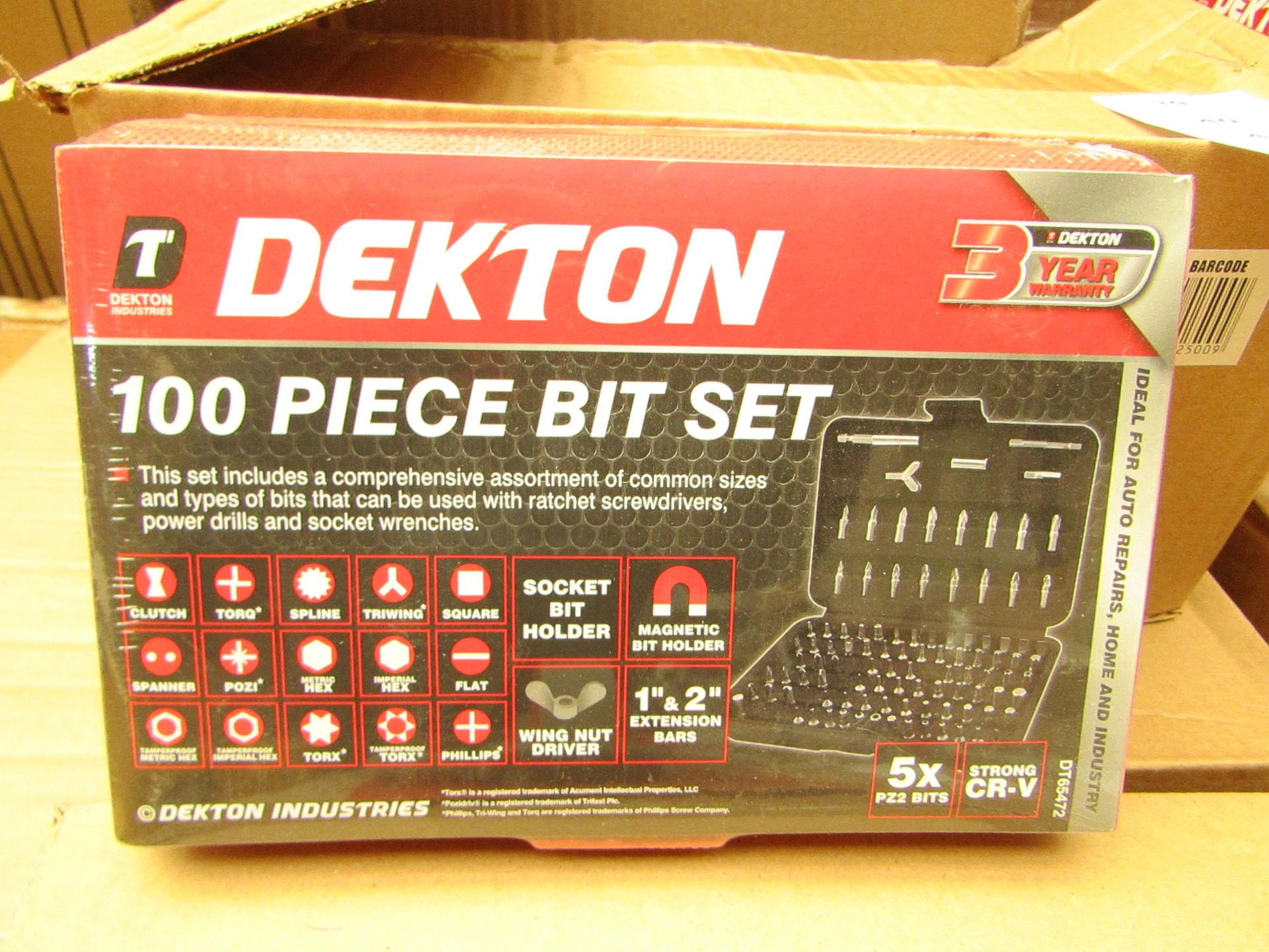 Dekton 100 piece Driver bit set, new