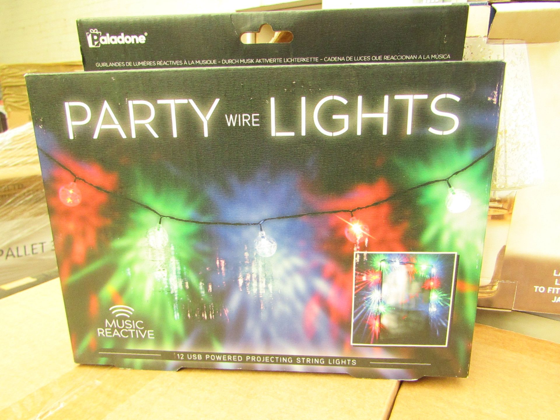 2x Paladone Part string lights, they react to the music beat to form different light displays, new