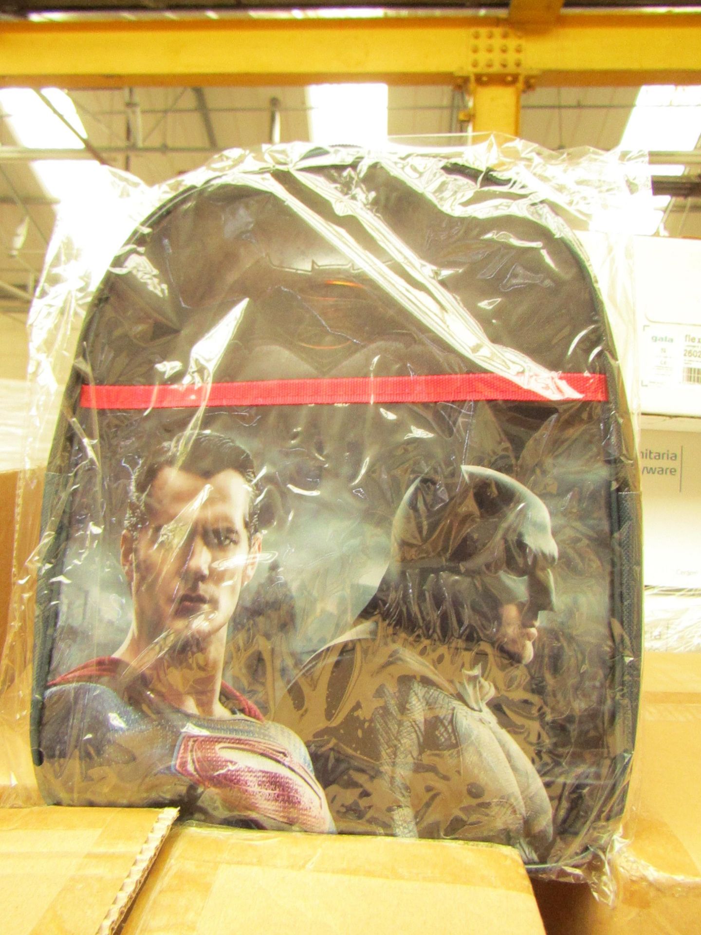 Batman vs Superman backpack, new and packaged.