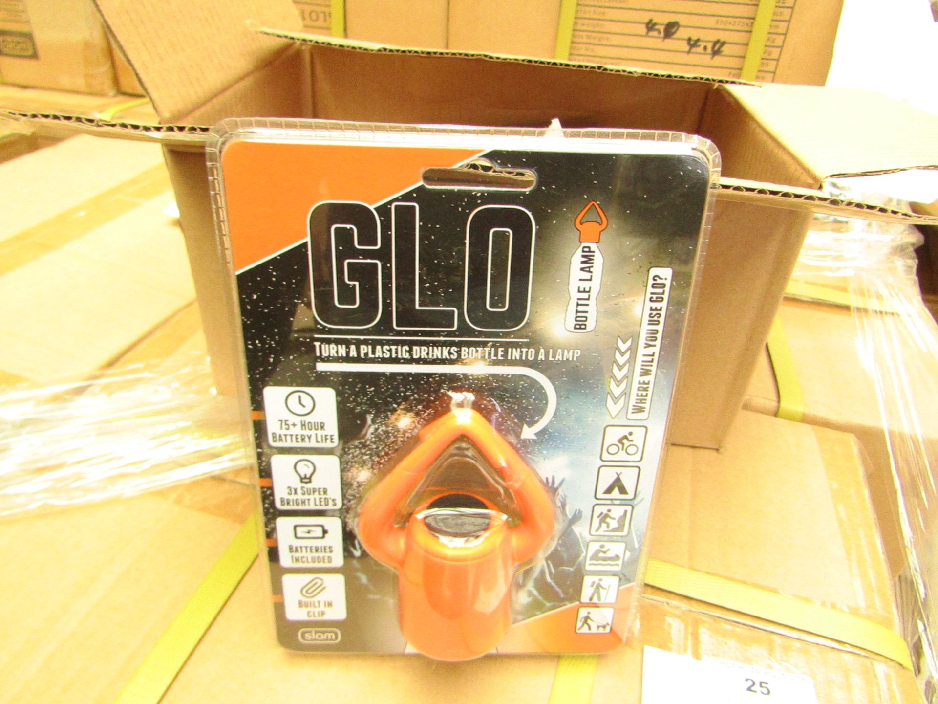 Box of 48x GLO - Bottle Lamps - Packaged & Boxed.