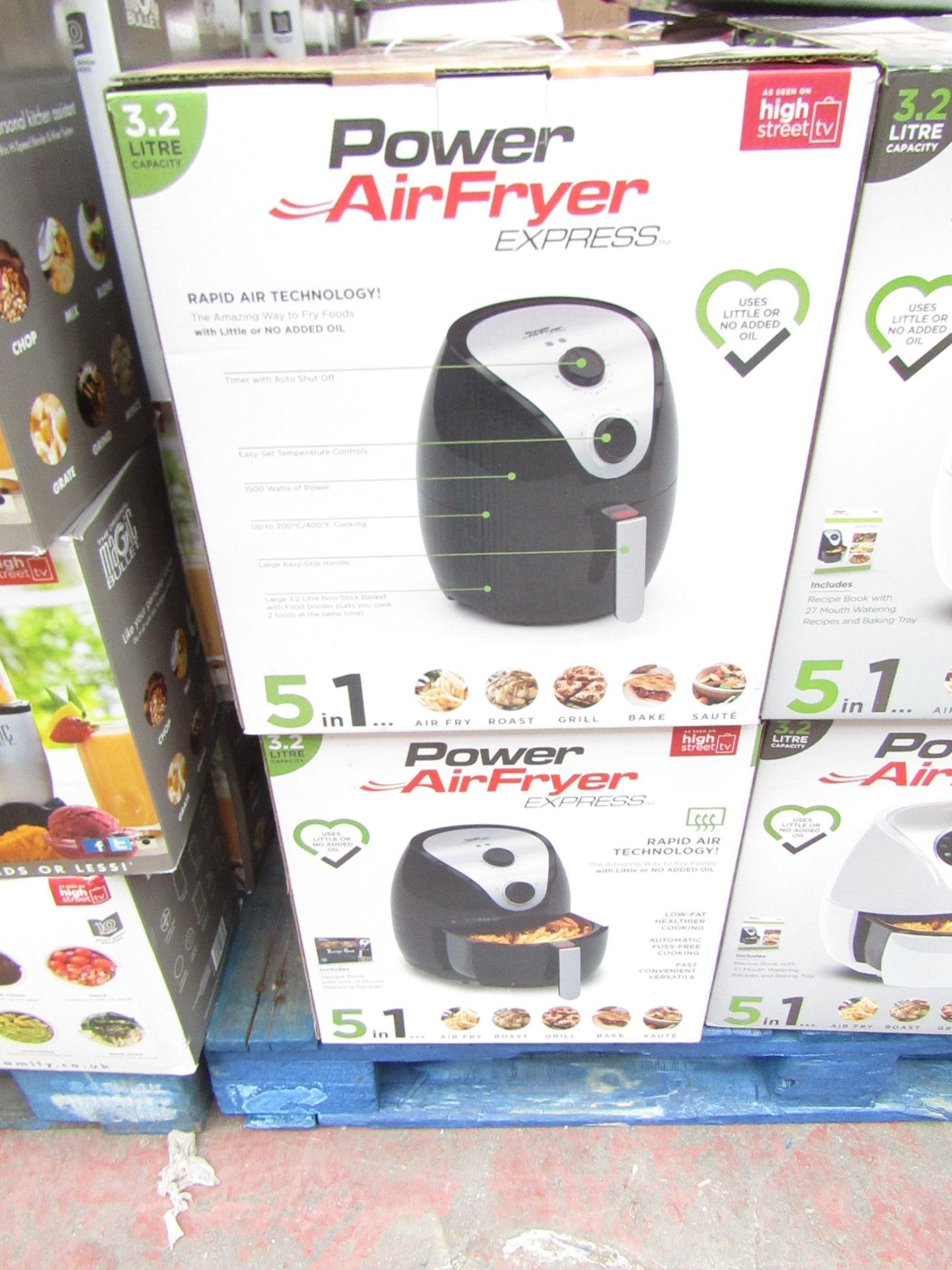 | 5X | POWER AIR FRYER 3.2L | UNCHECKED AND BOXED | NO ONLINE RE-SALE | SKU 5060191468053| RRP £79.