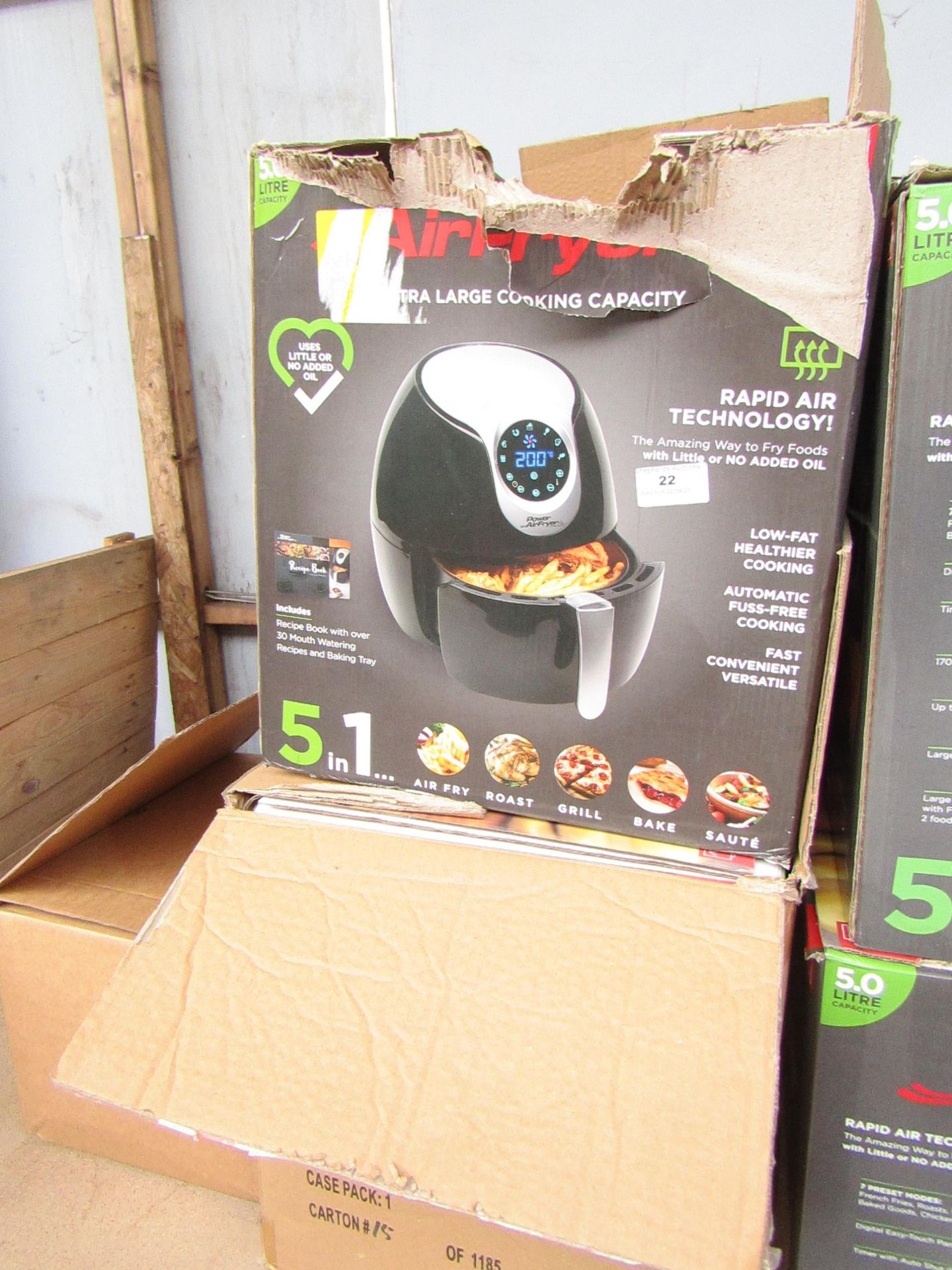 | 6X | POWER AIR FRYER 5L | UNCHECKED AND BOXED | NO ONLINE RE-SALE | SKU C5060191469838| RRP £129.