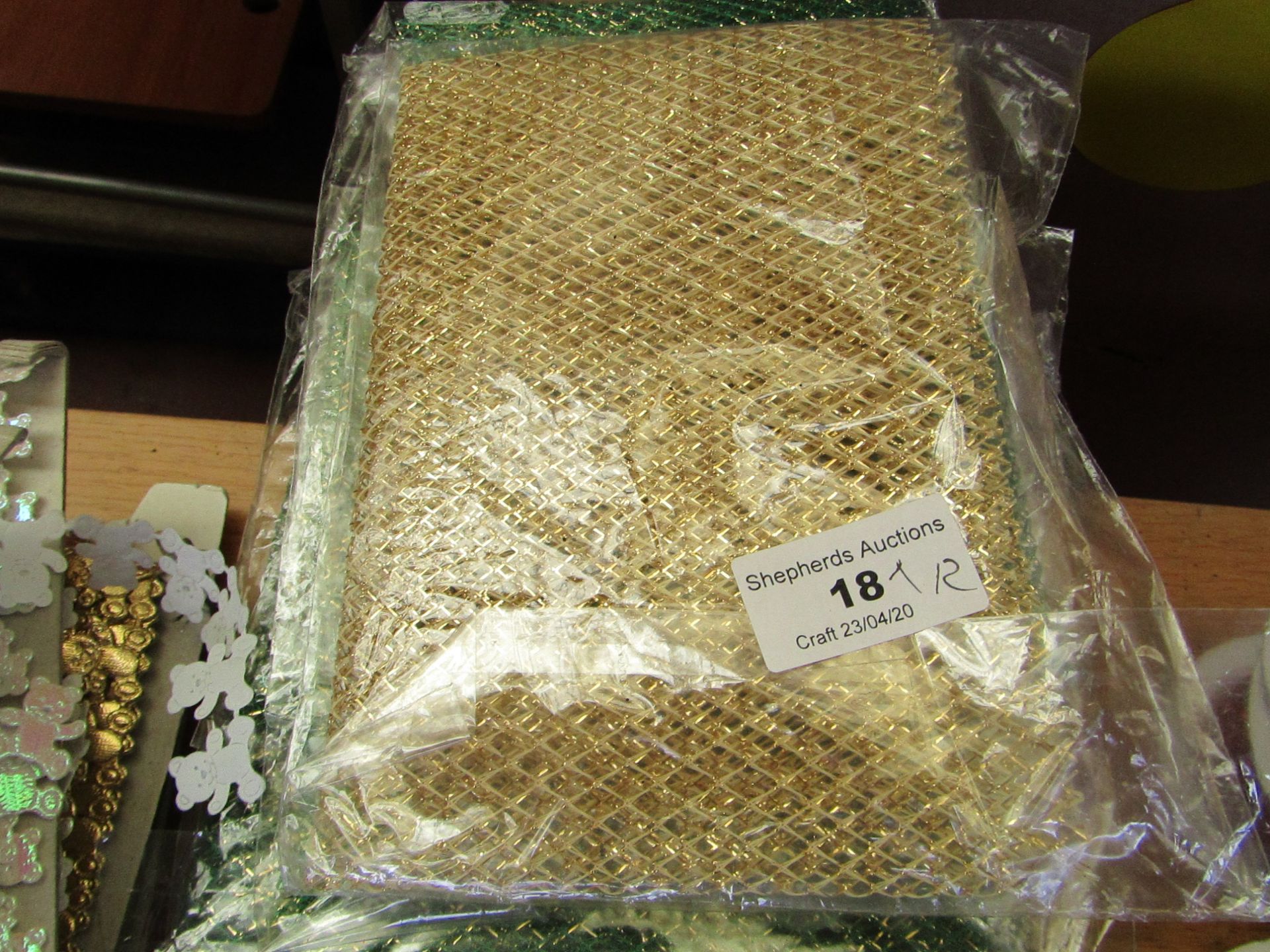 12 x Sheets of Metallic Crafting Mesh Sheets each sheet approx 24" x 12" new