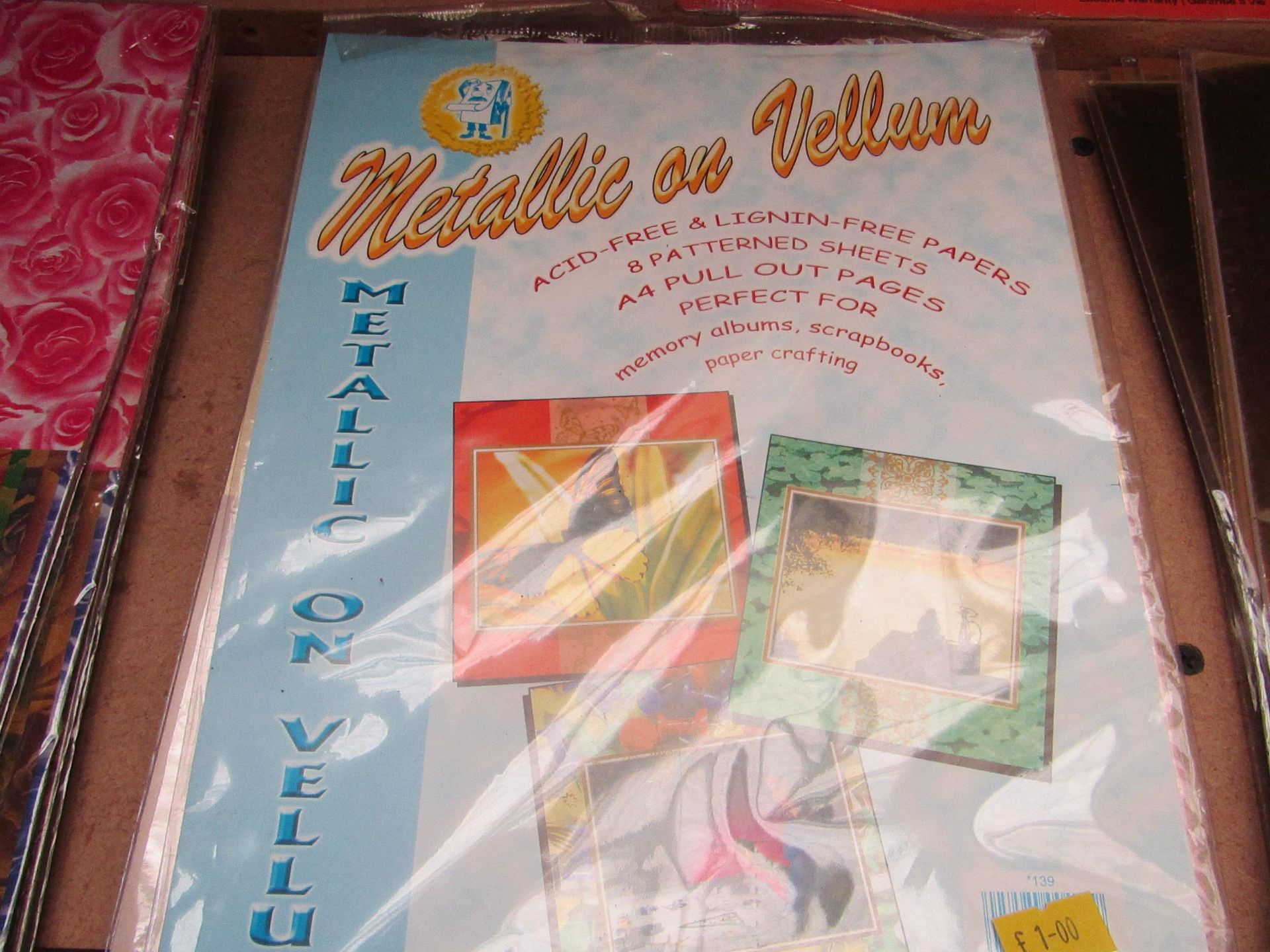Metallic on Vellum ( 8 Patterned Sheets - A4) - All New & Packaged.