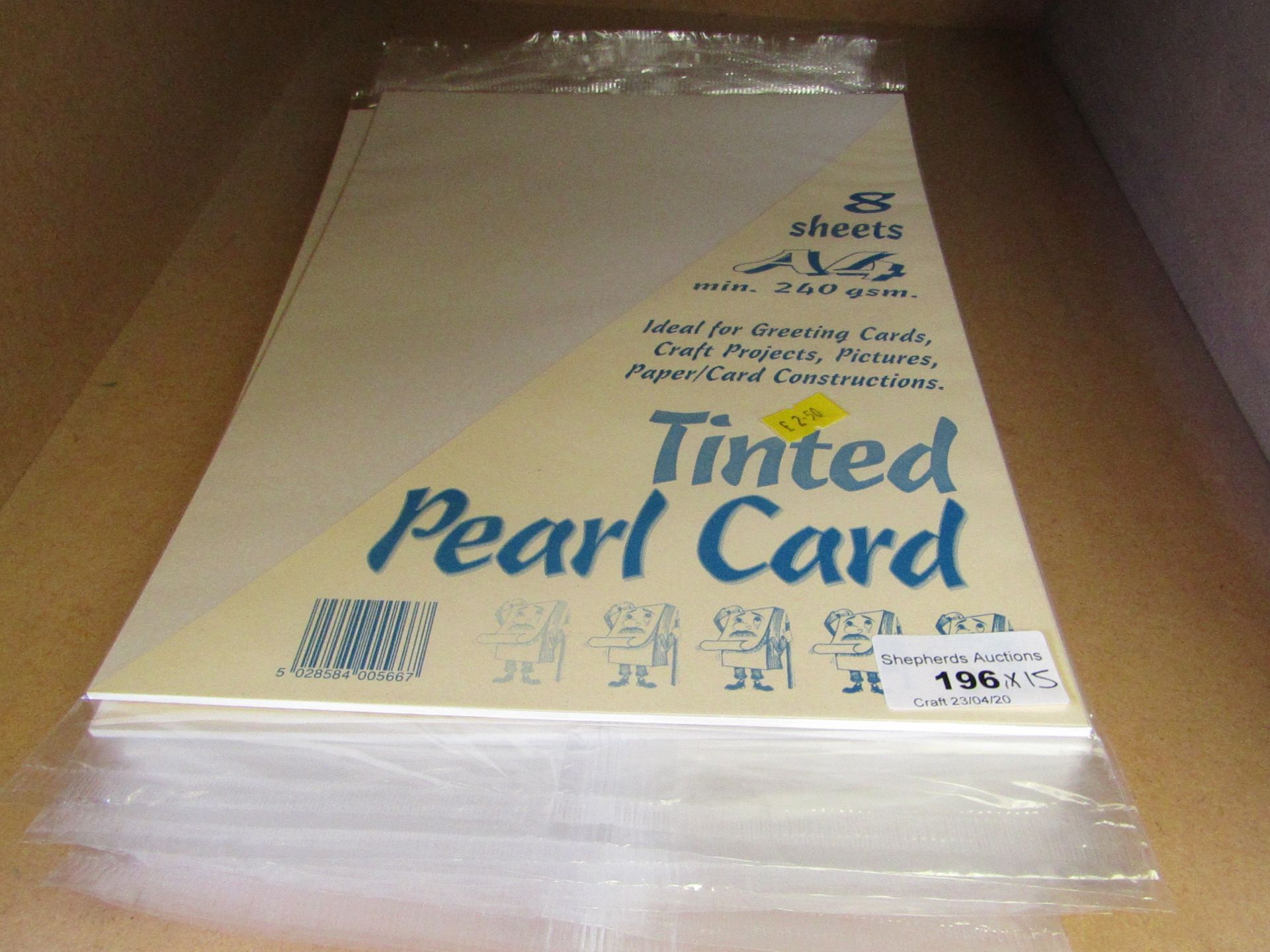 15x Tinted Pearl Card - Various Uses (8 Sheets Per Pack - A4) - All New & Packaged.