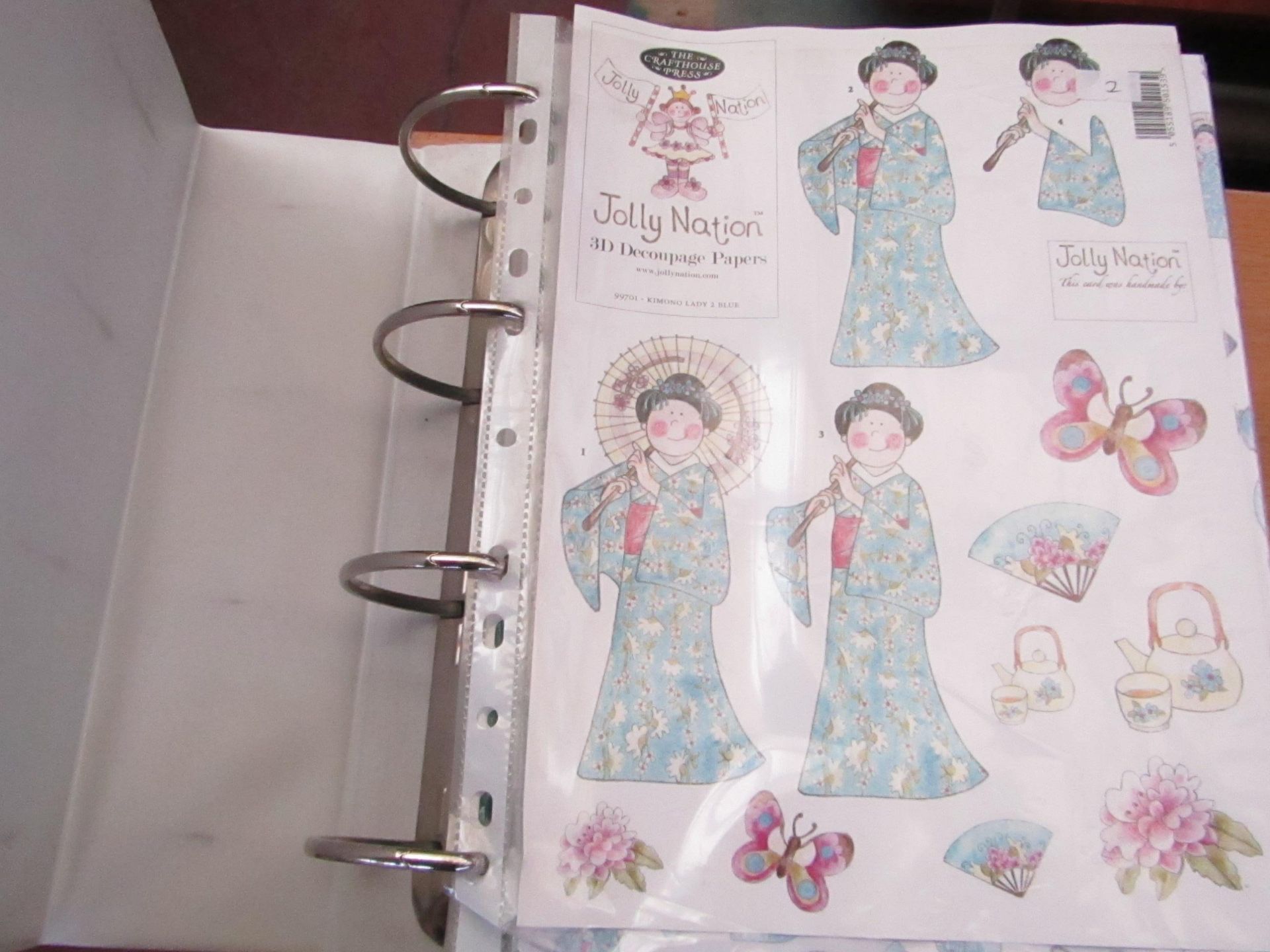 Folder containing approx 410 Paper Nation 3D Decoupage Papers & Tea Bag Papers various designs new