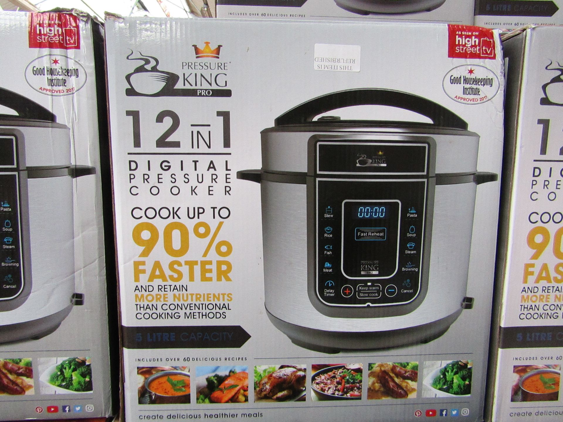 | 1X | PRESSURE KING PRO 12 IN 1 DIGITAL PRESSURE AND MULTI COOKER SILVER | REFURBISHED AND