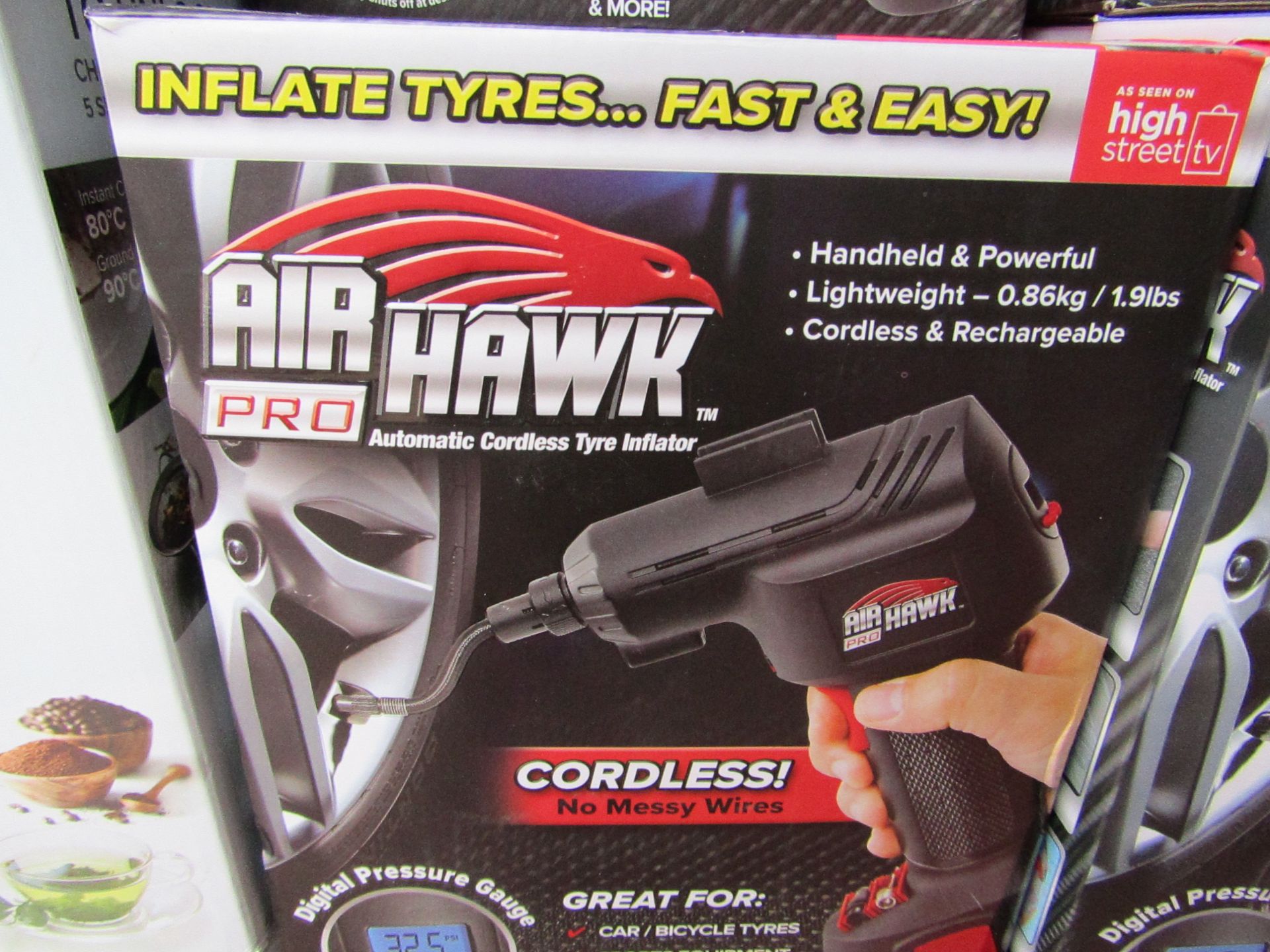 | 1x | AIR HAWK PRO CORDLESS COMPRESSOR | REFURBISHED AND BOXED | NO ONLINE RE-SALE | SKU