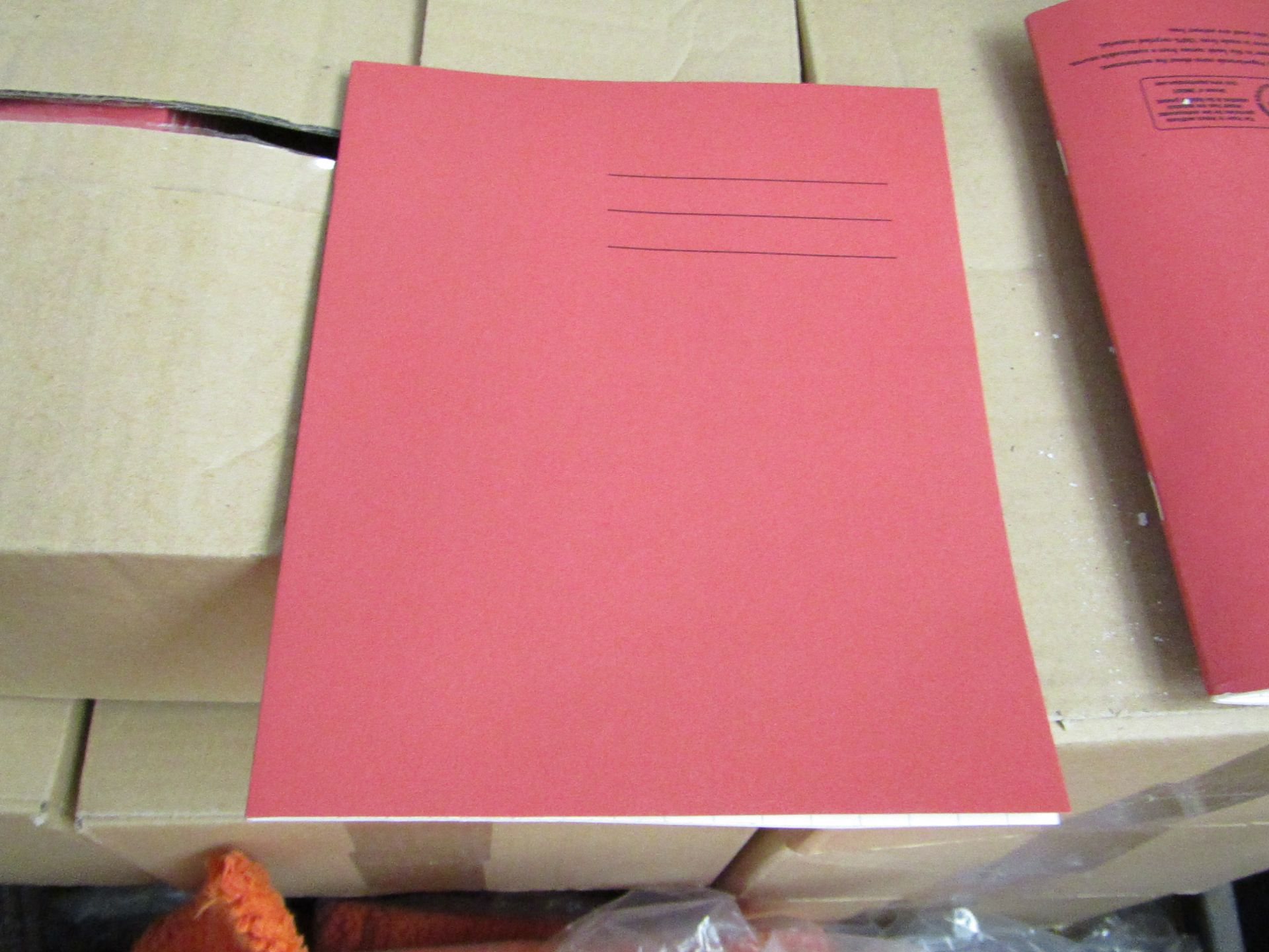 Box of 100 Exercise Books, new and boxed