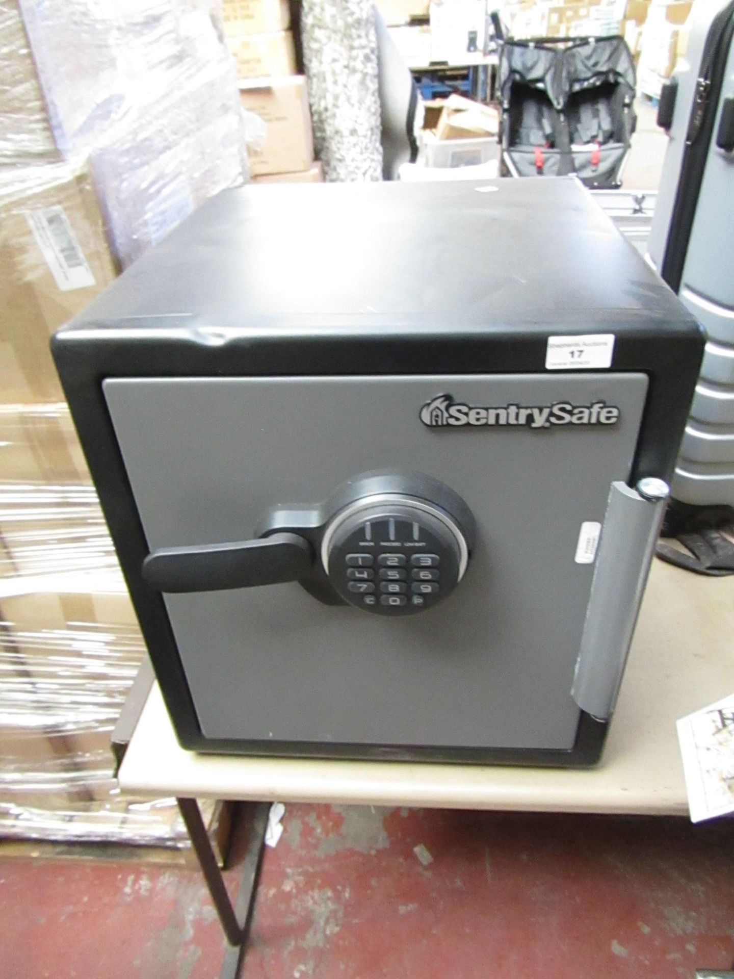 Sentry Safe, digital home safe, no keys and the item is locked.