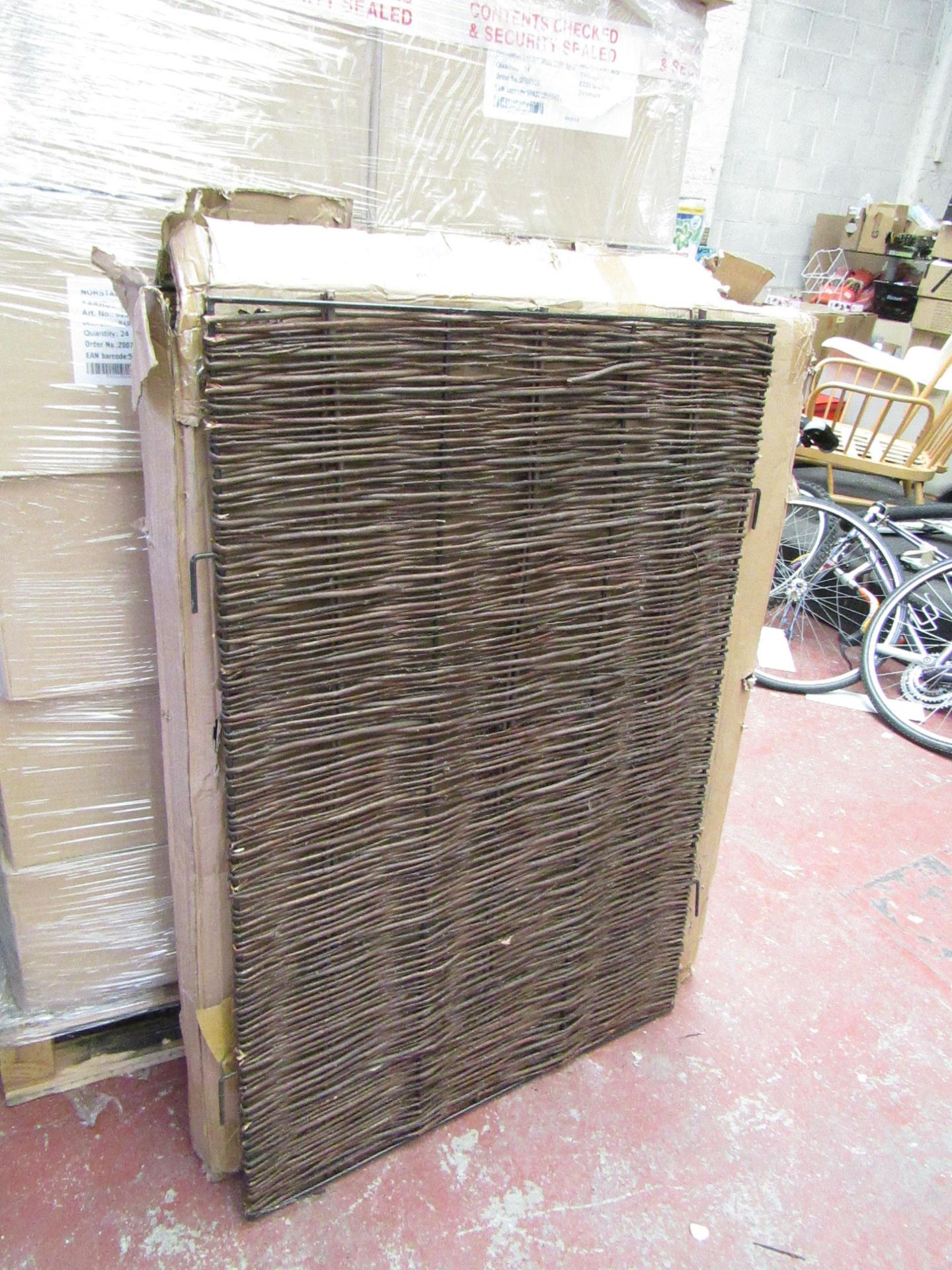 Rattan Effect Bin Screen triple, unchecked and boxed