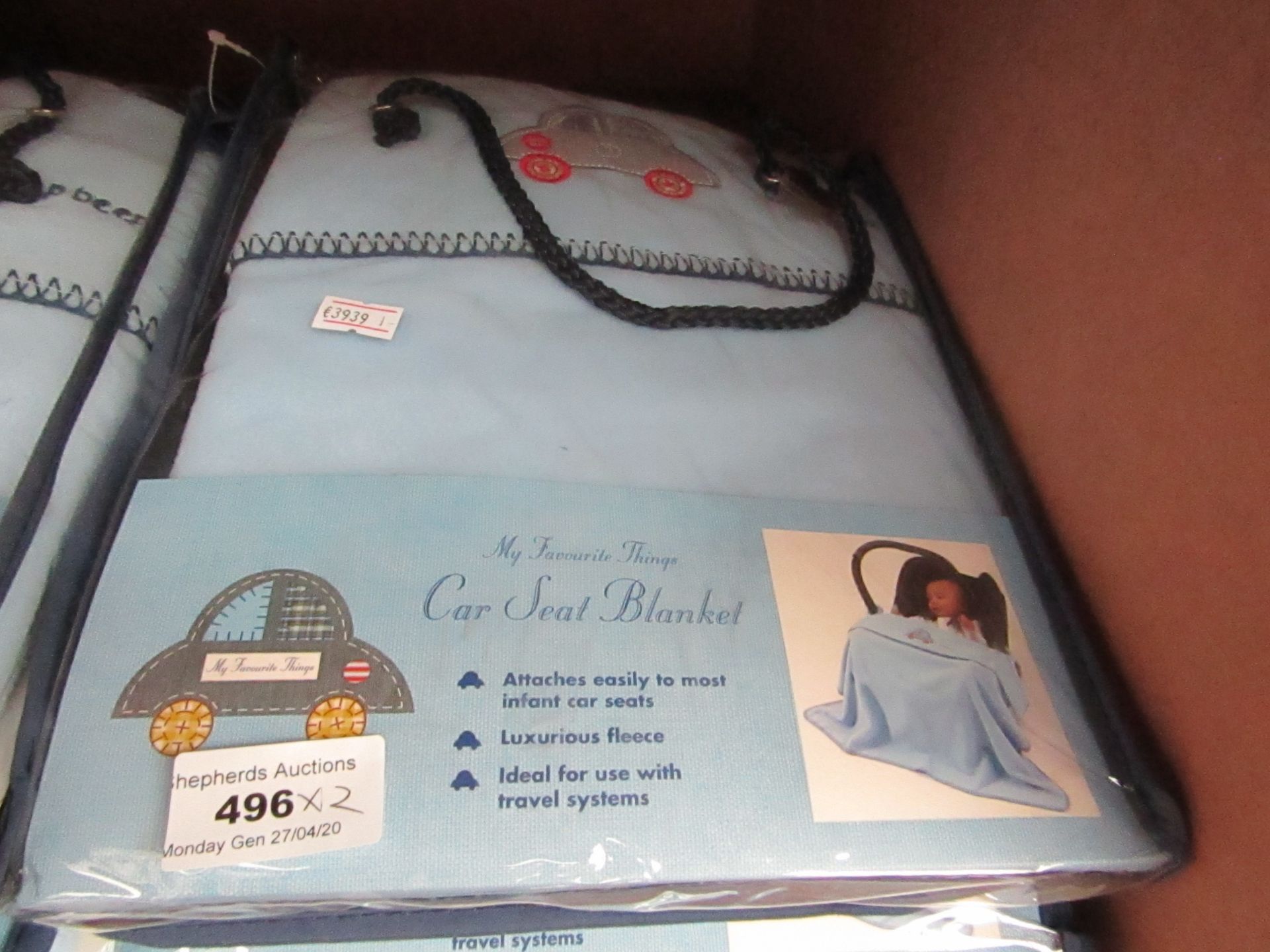 2x My Favourite things car seat Blankets - New in carry case.
