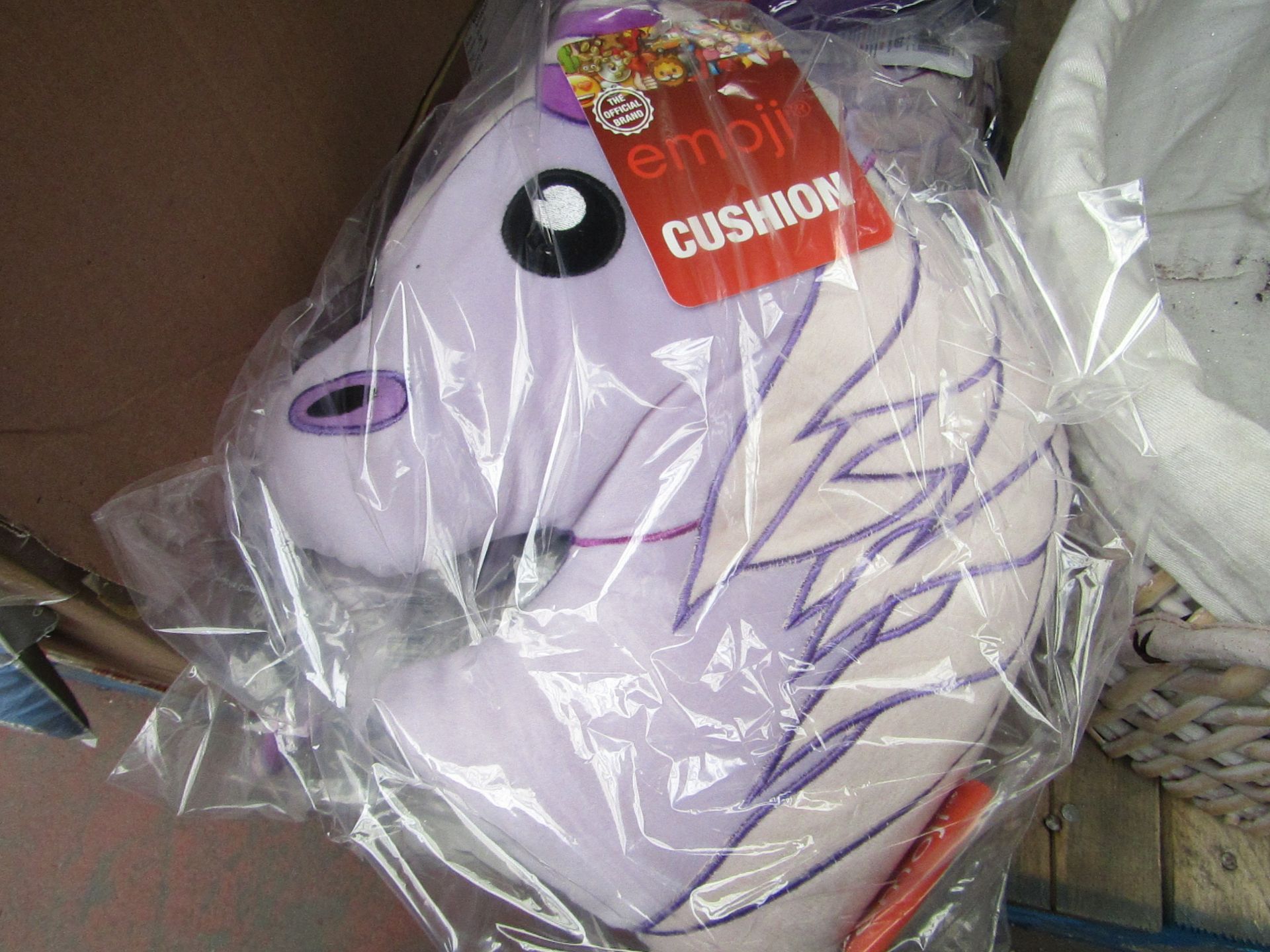 Emoji Unicorn shaped Cushion - New & Packaged.