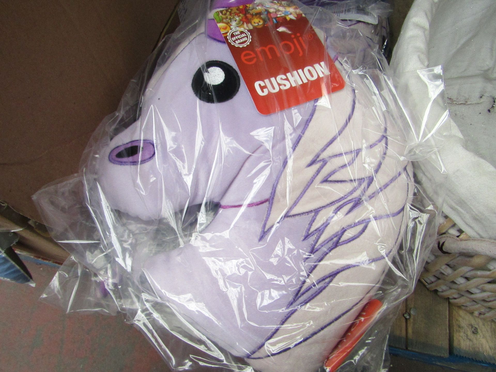 Emoji Unicorn shaped Cushion - New & Packaged.