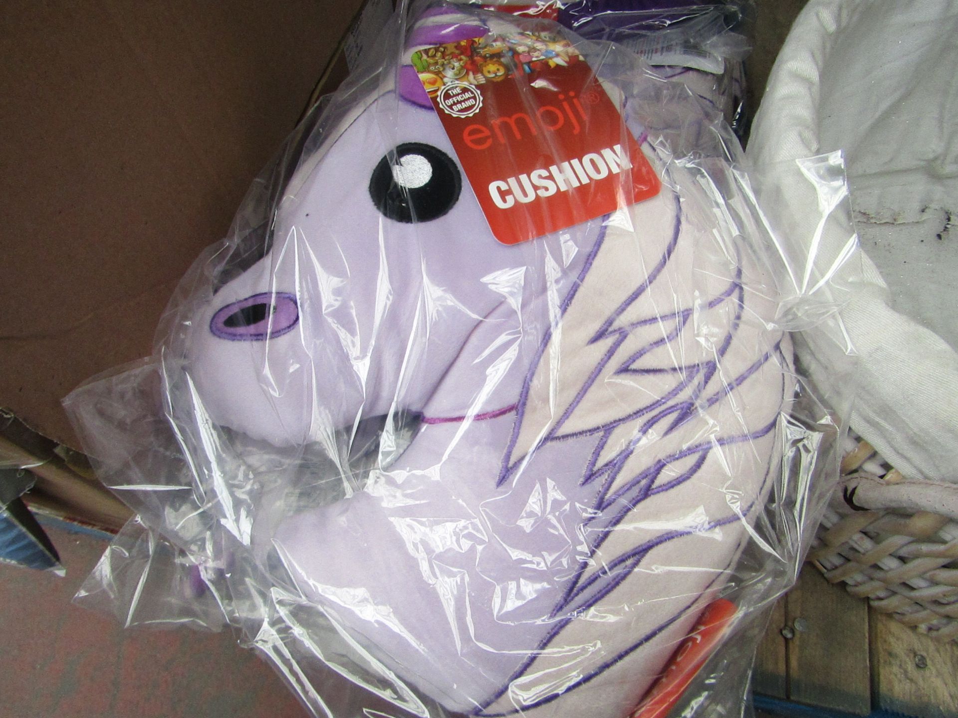 Emoji Unicorn shaped Cushion - New & Packaged.