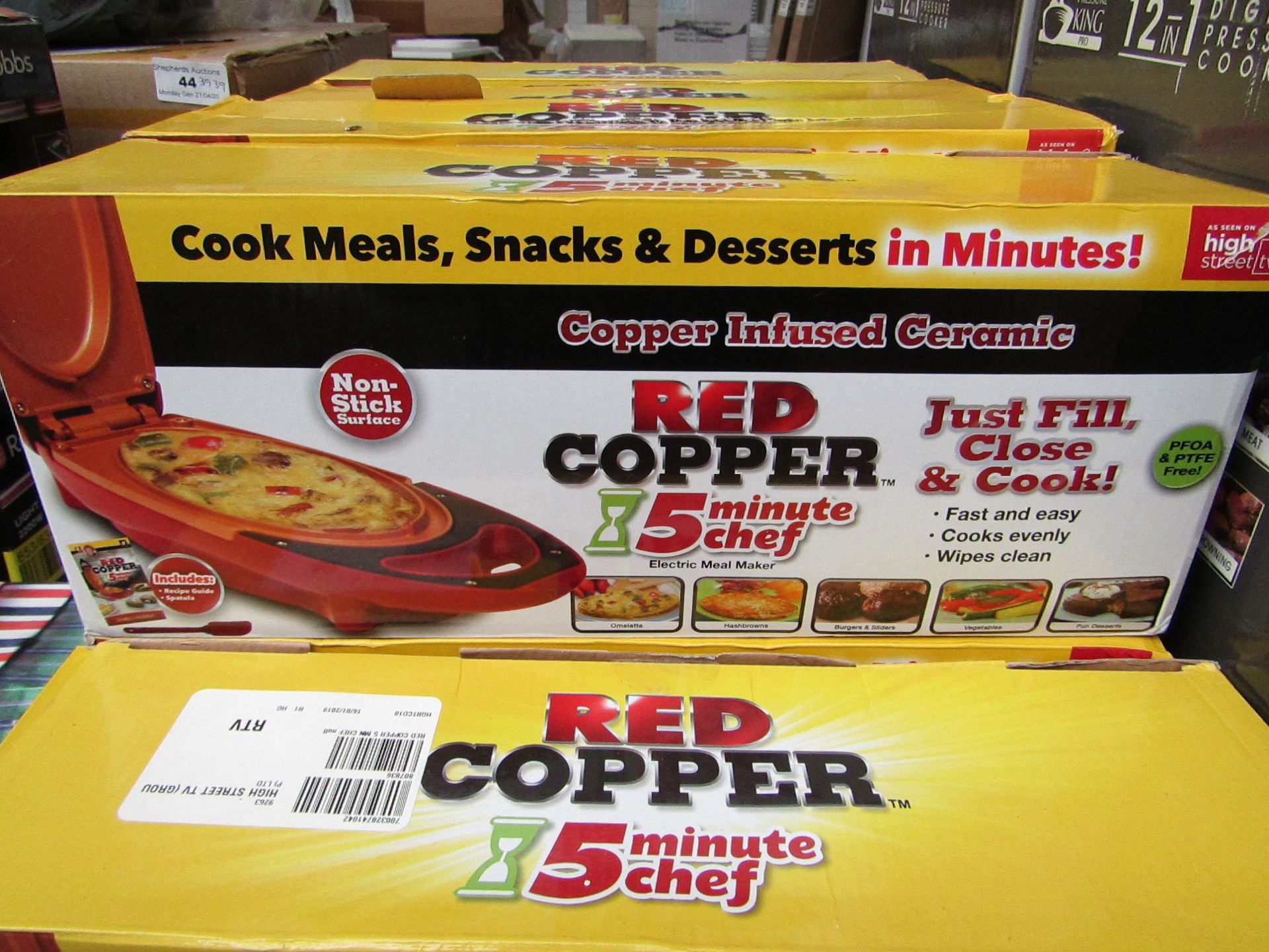 | 1X | RED COPPER ELECTRIC MEAL MAKER | UNCHECKED AND BOXED | NO ONLINE RE-SALE | SKU - | RRP £29.99