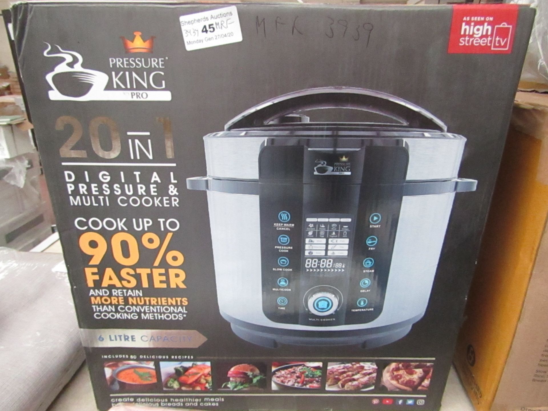 | 1X | PRESSURE KING PRO 20 IN 1 DIGITAL PRESSURE AND MULTI COOKER | REFURBISHED AND BOXED | NO