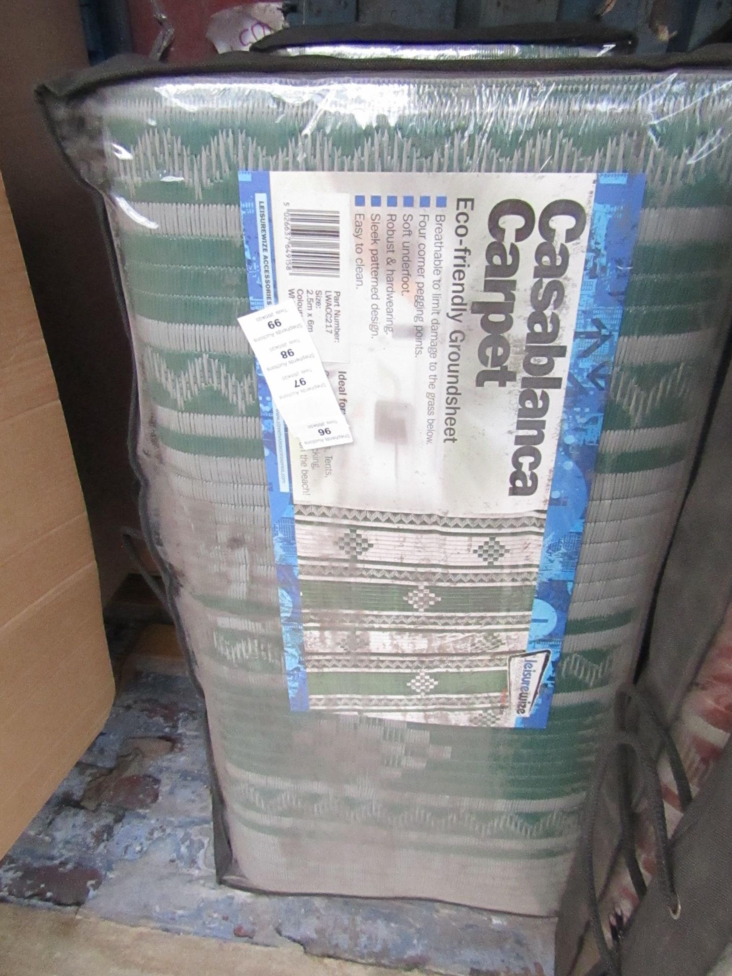 Leisurewise Casablanca Carpet eco friendly ground sheet, unused in carry bag 2.5mtrs x 6mtrs.