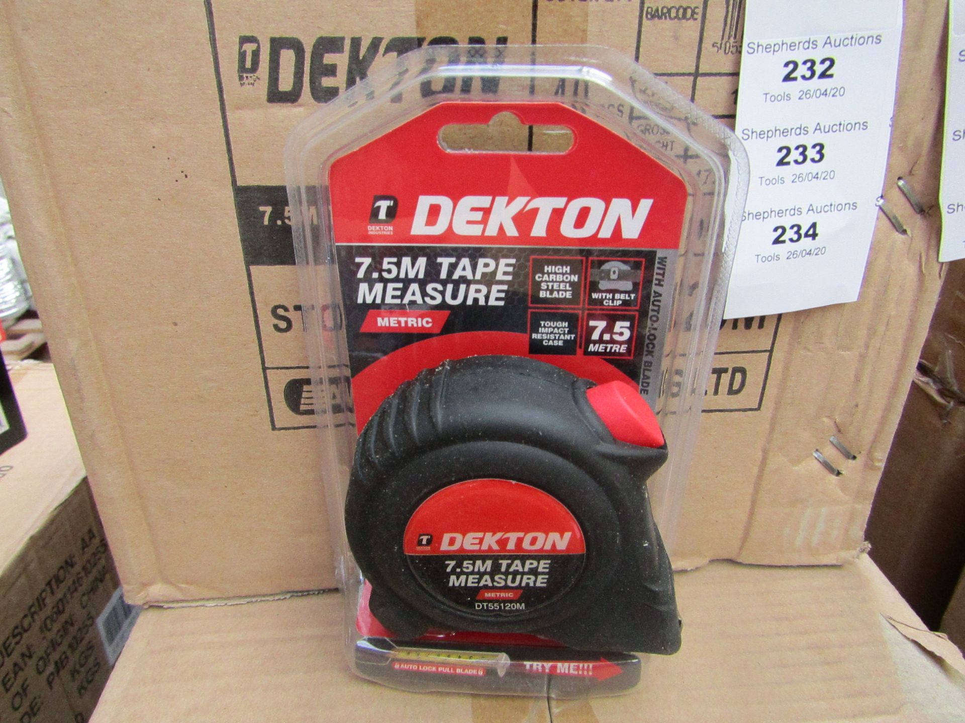 Dekton 7.5Mtr Tape measure, new