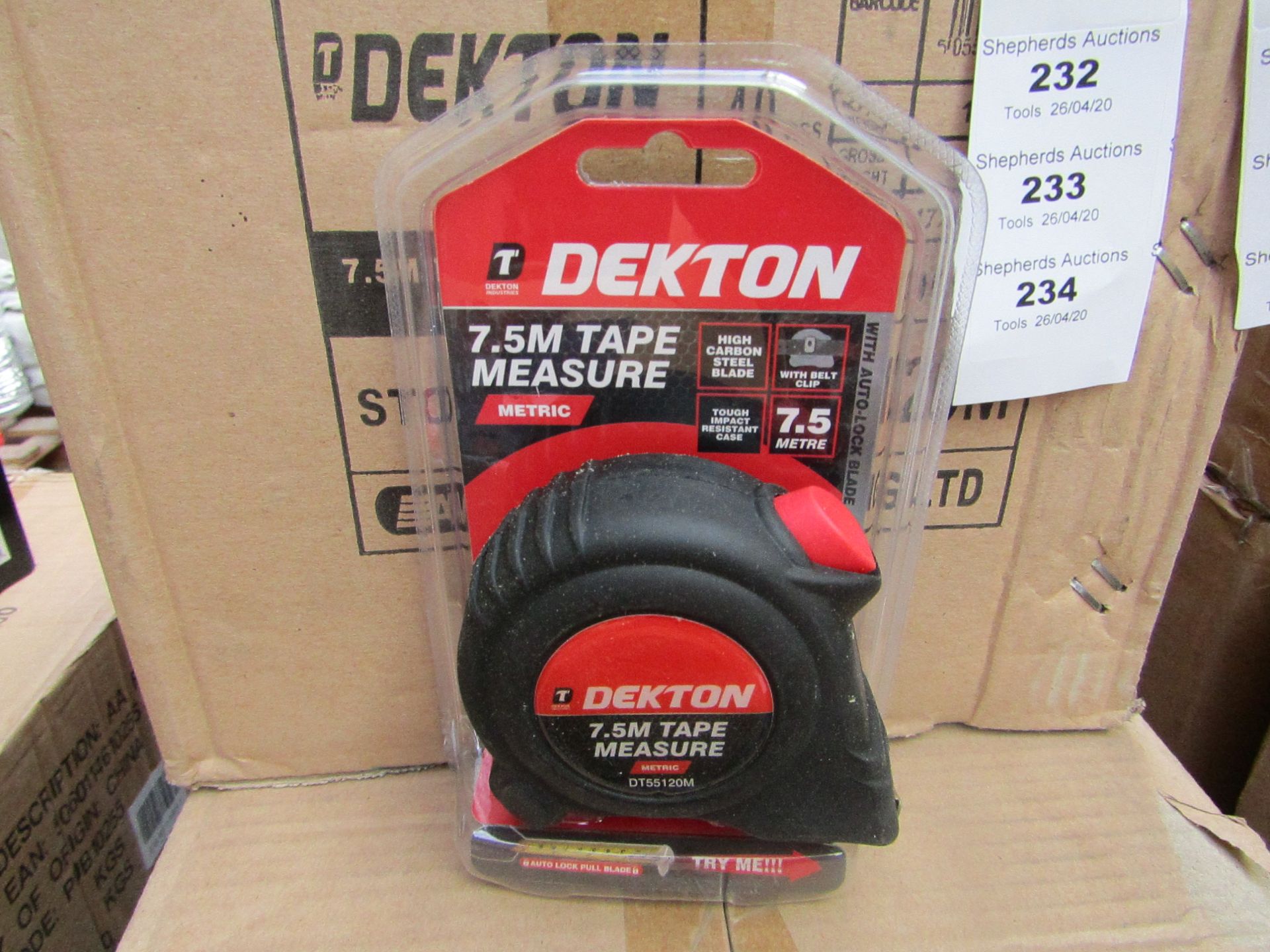 Dekton 7.5Mtr Tape measure, new