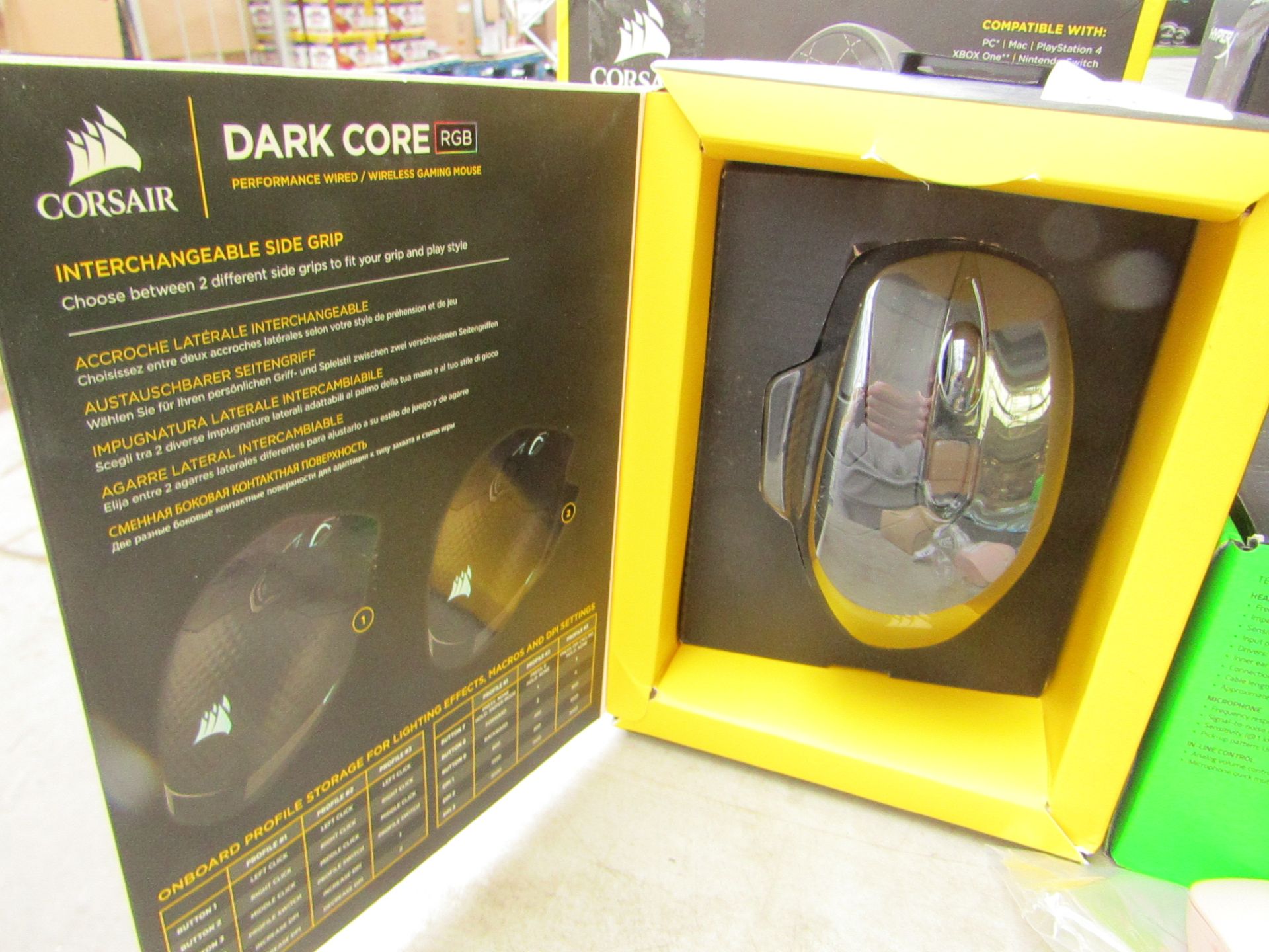 Corsair - Dark Core RGB Performance Wired/Wireless Gaming Mouse - Tested Working & Boxed.