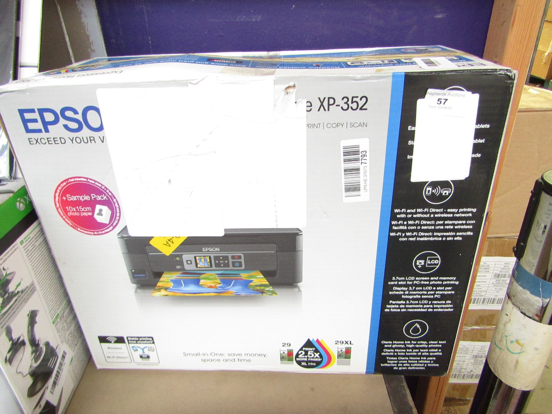Epson - Expression Home XP-352 Printer - Untested & Boxed.