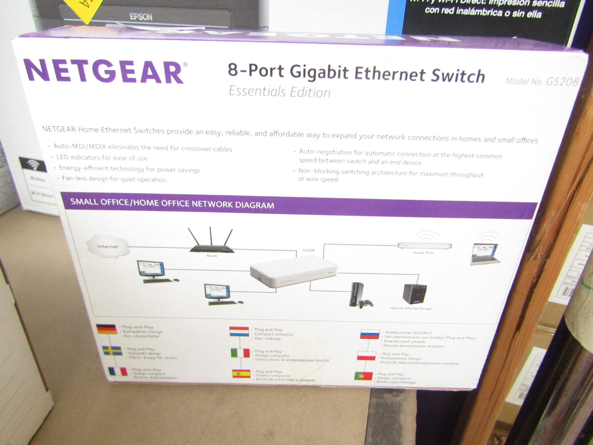 NETGEAR - 8-Port Gigabit Ethernet Switch (Essentials Edition) - Untested & Boxed.