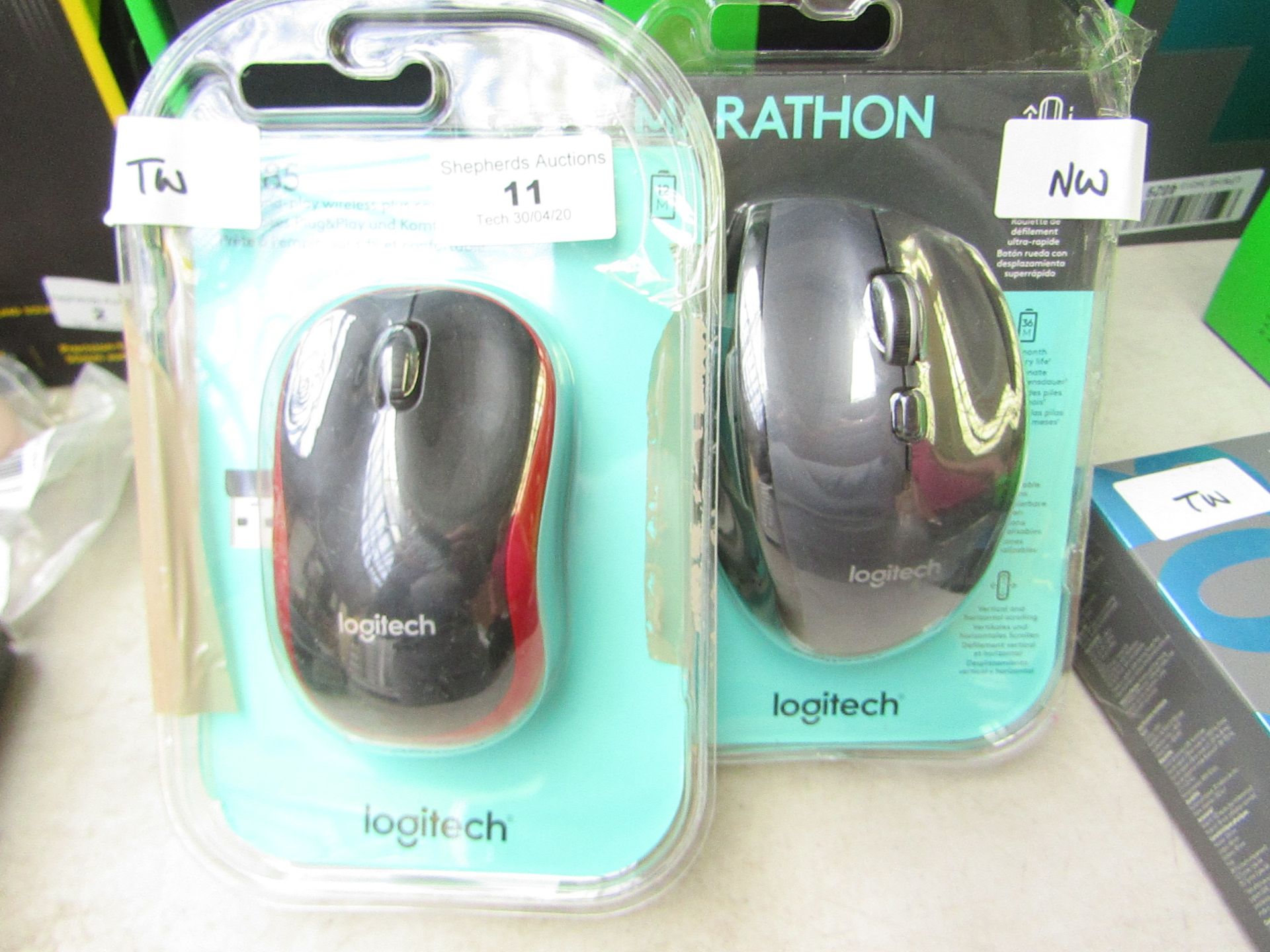 2x Logitech Mouse's : 1x Logitech - M185 Wireless Comfort Mouse - Tested Working. 1x Logitech - M705